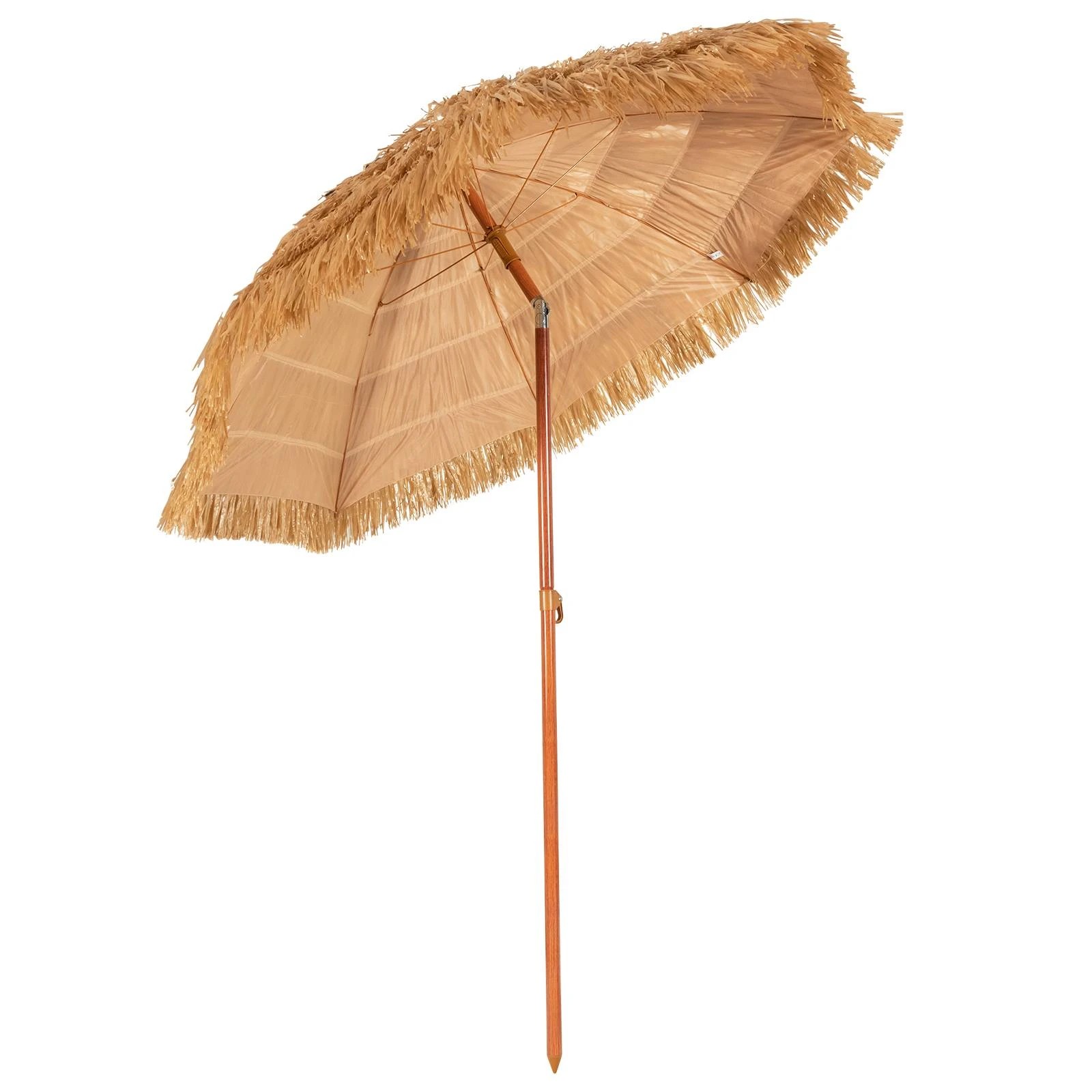 1 Costway 2M Havana Beach Umbrella Fringed Outdoor Tilting Parasol Sun Shade, 1 of 3