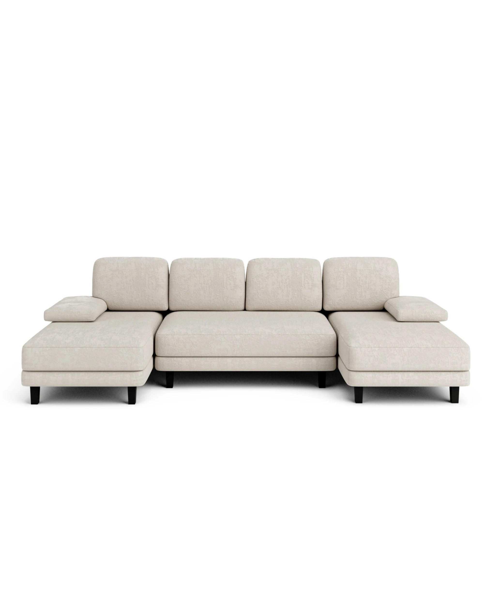 7 Advwin 280cm 4 Seater Sectiona Sofa Chenille Fabric U Shape Couch Modern Sofa Couch with Double Chaise, 7 of 8