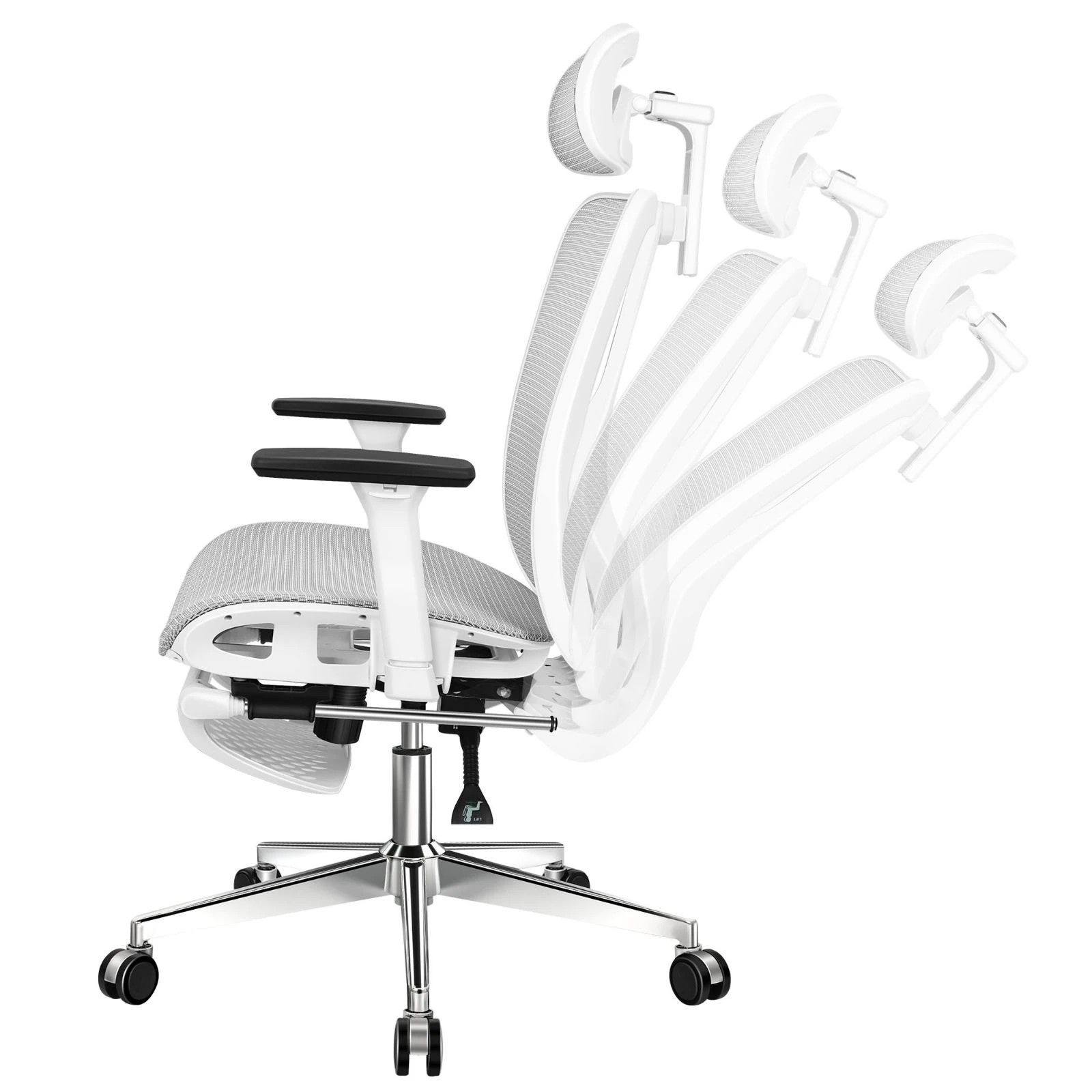 8 Alfordson Ergonomic Office Chair Executive Mesh Seat Gaming Work Computer - White Grey, 8 of 10