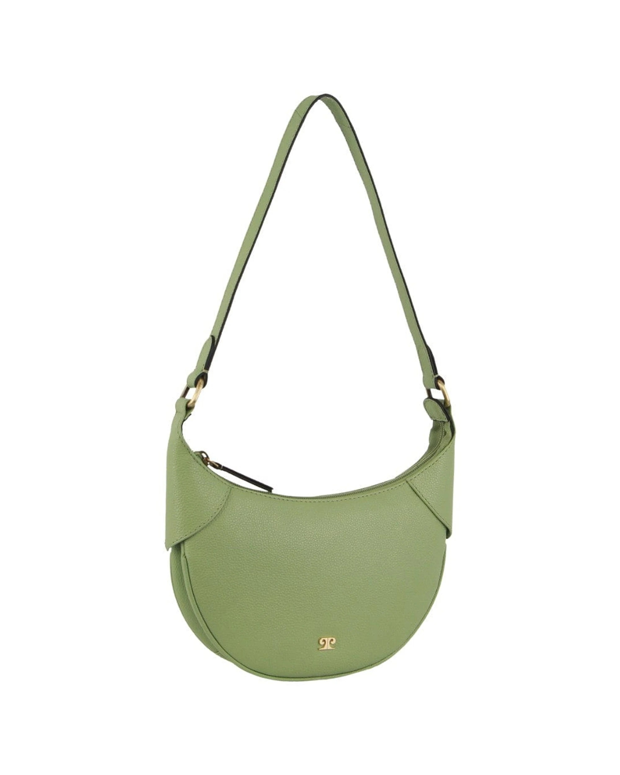 1 Pierre Cardin Women's Leather Crescent Shoulder Hobo Bag 26x23 cm Jade - Green, 1 of 3