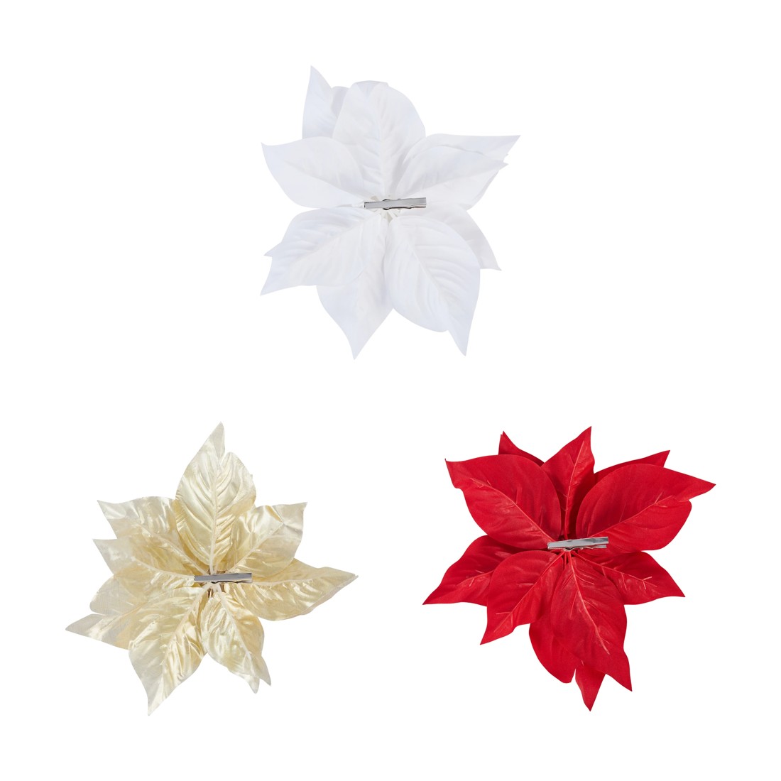 3 Poinsettia Clip - Assorted, 3 of 5