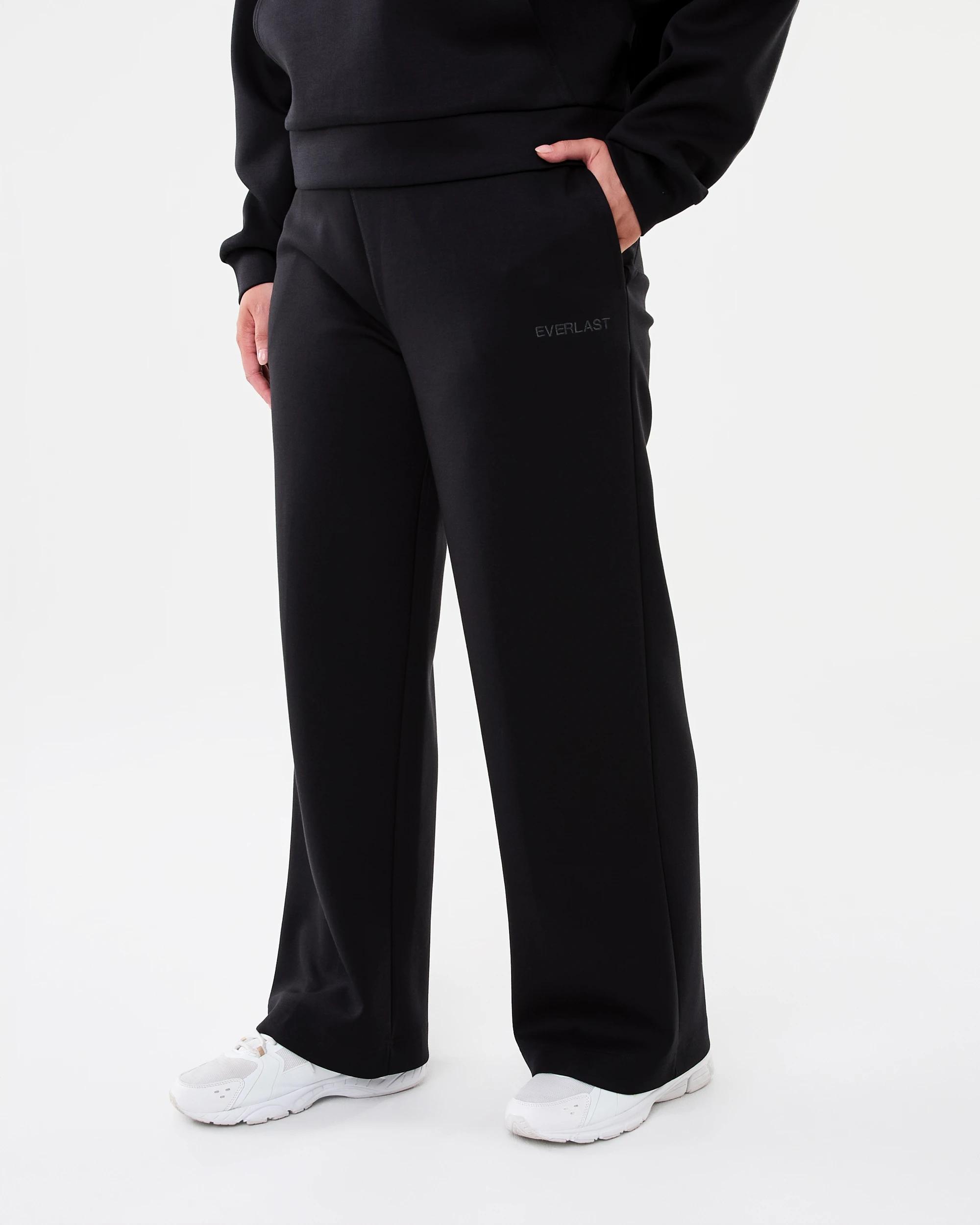 1 Everlast Womens Evercomfort Wide Leg Trackpants Black, 1 of 7