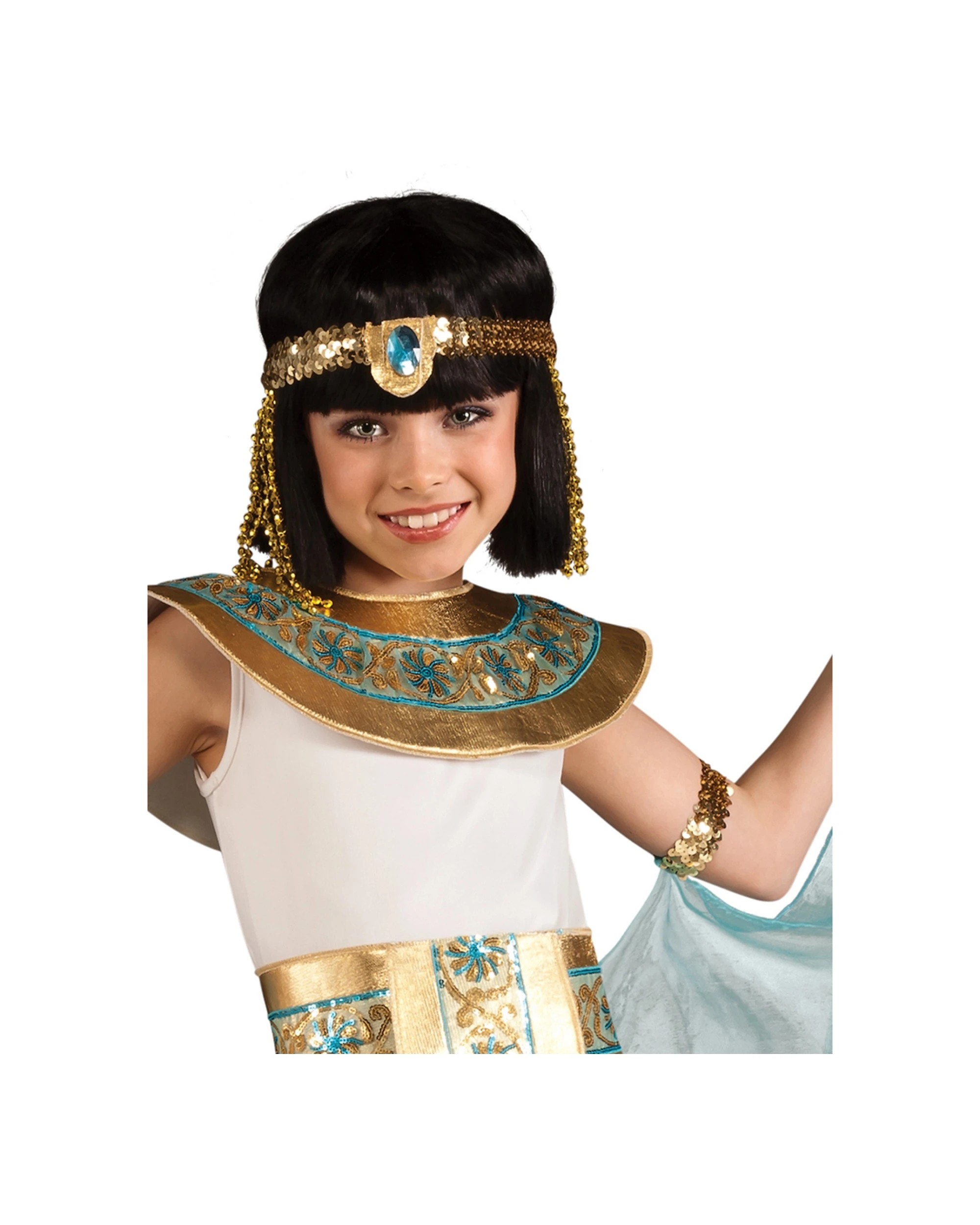 2 Rubies Cleopatra Costume Kids Dress Up Costume Size L Egyptian Party Outfit
 - Gold, 2 of 4