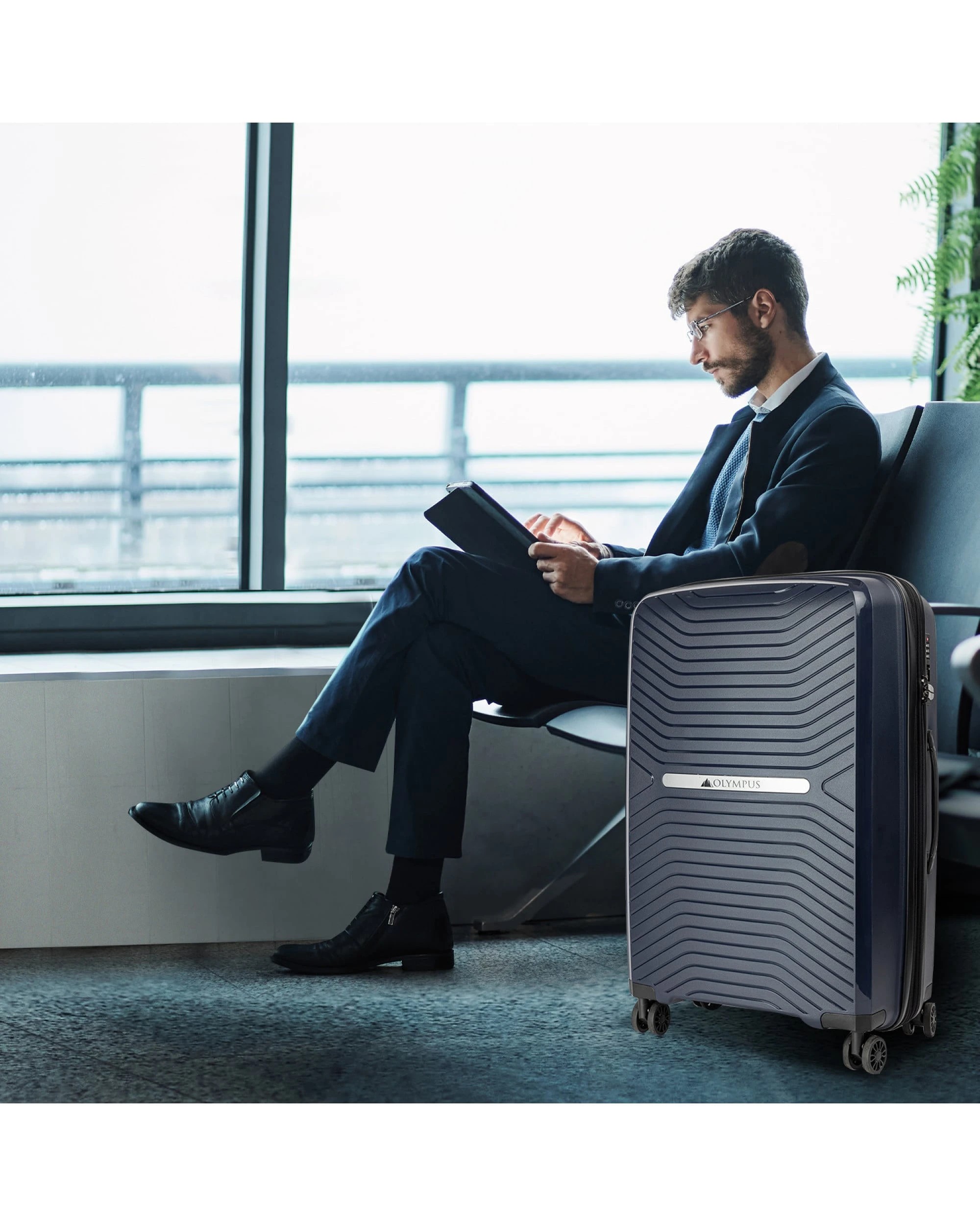 4 Olympus Astra 24in Lightweight Hard Shell Suitcase - Blue, 4 of 9