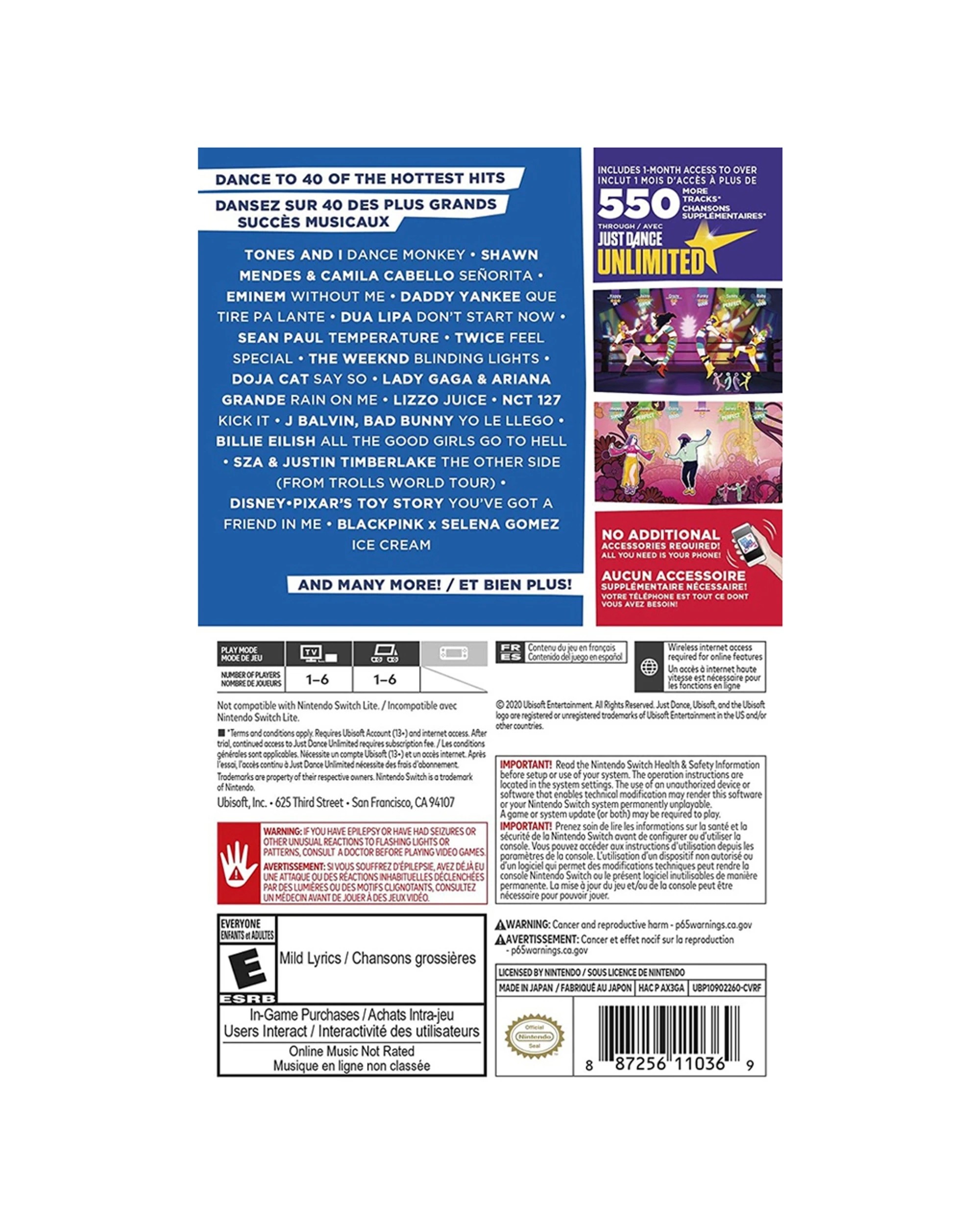 2 Nintendo Switch Just Dance 2021 Music And Dance Video Game Ubisoft Party Game - Multi, 2 of 3