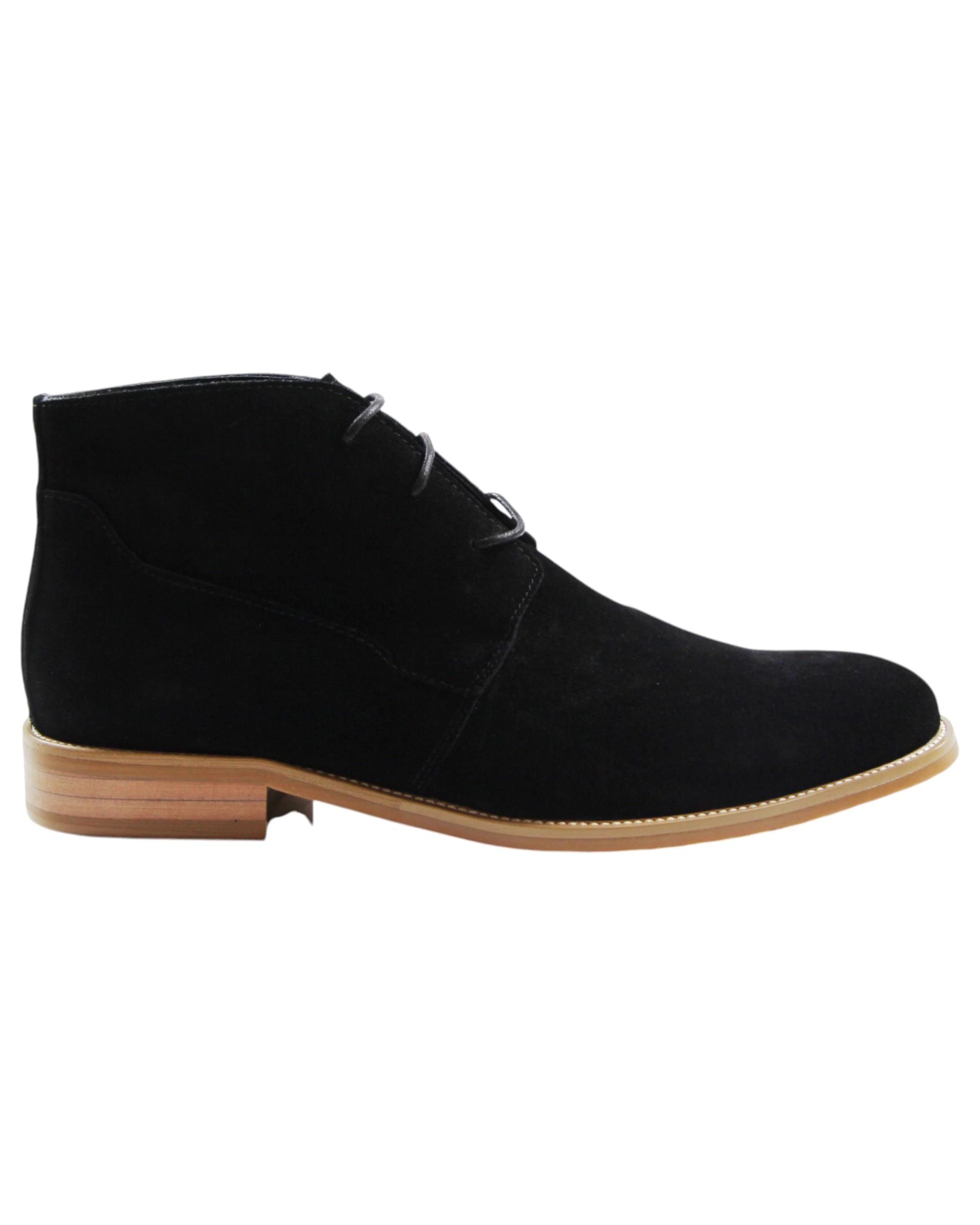 2 Zasel Mens Sage Boots Casual Suede Work Dress Casual Shoes Lace Up BLACK, 2 of 3