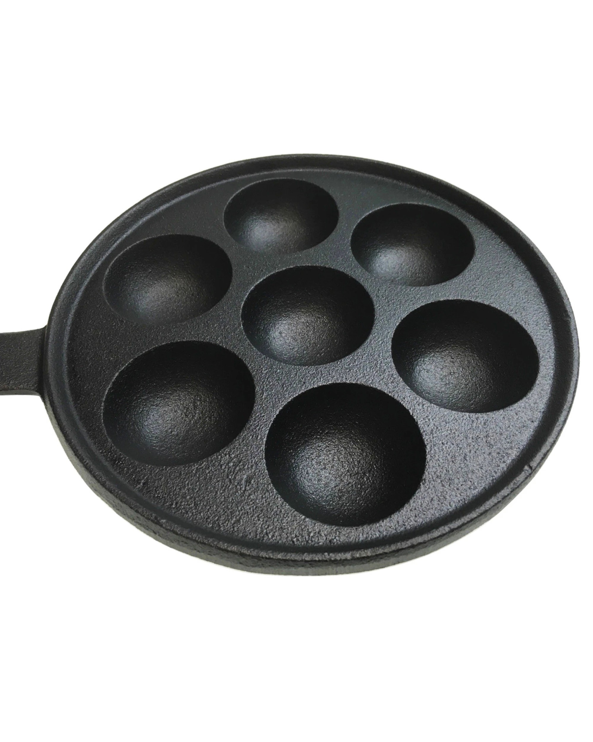 6 BR Home 7-Hole Cast Iron Poffertjes Maker with Handle, 6 of 7