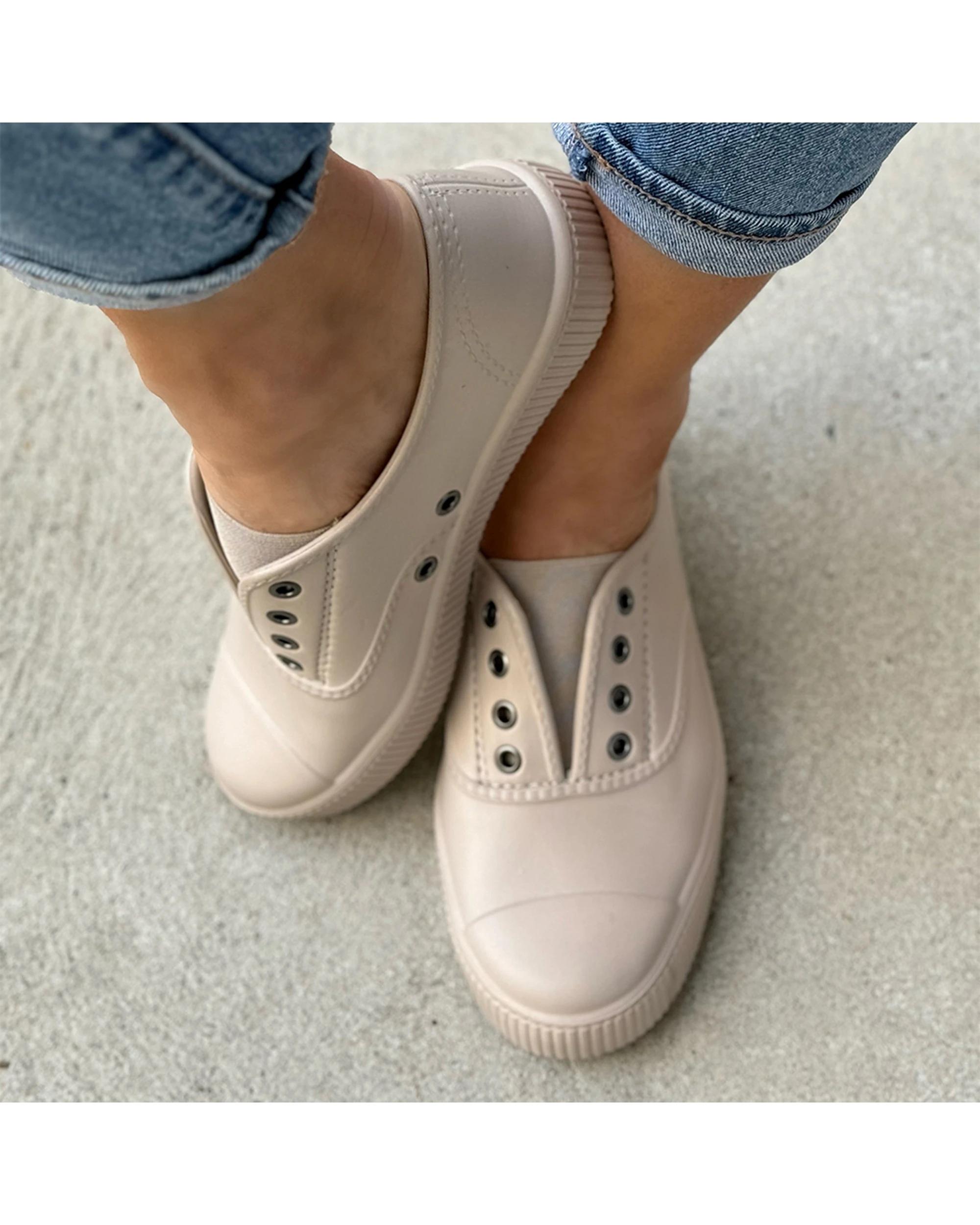 3 Human Shoes Jaffa Women's Slip-On Sneakers Lightweight White COOL GREY, 3 of 3