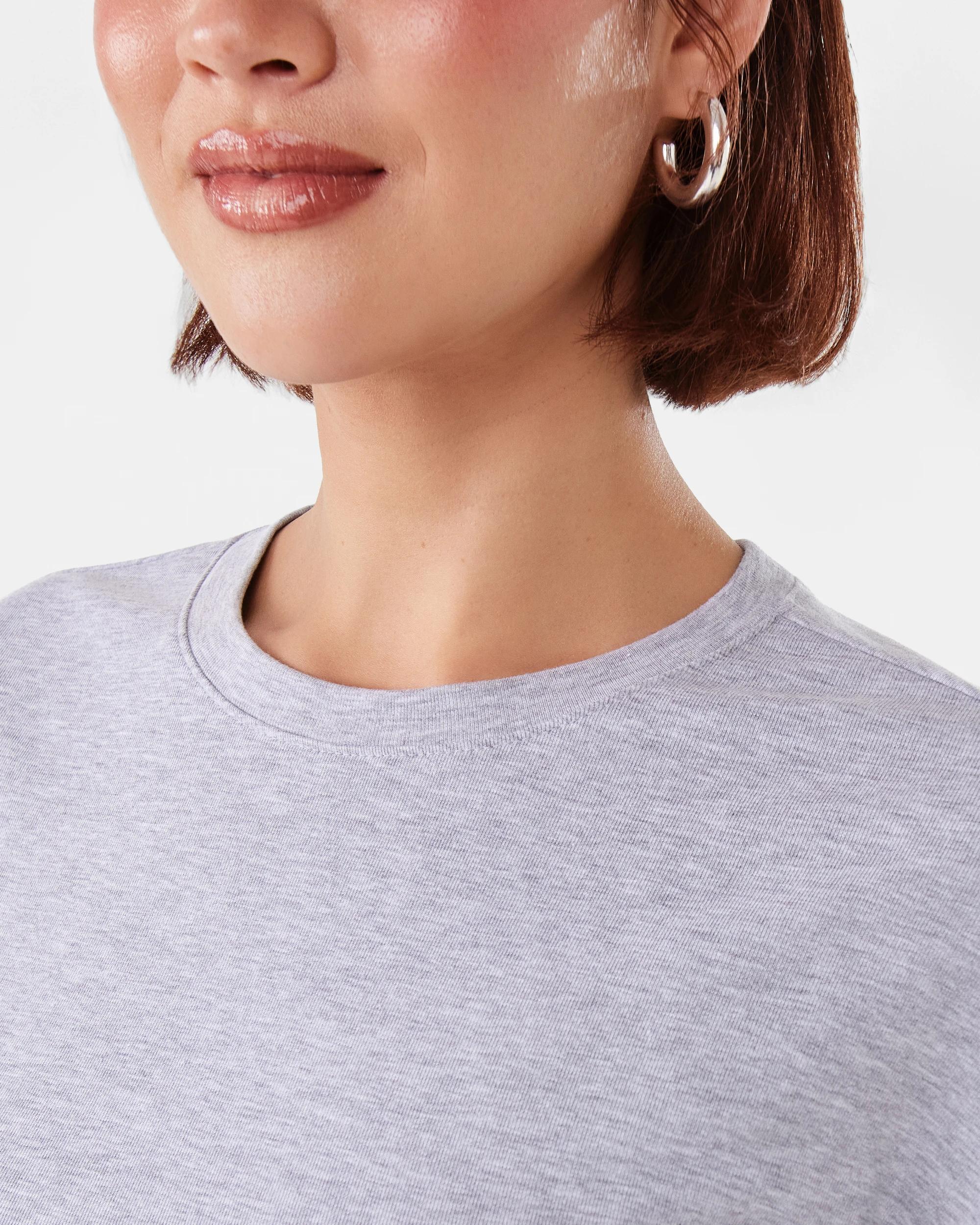 6 Long Sleeve Fitted Top Grey Marle, 6 of 7