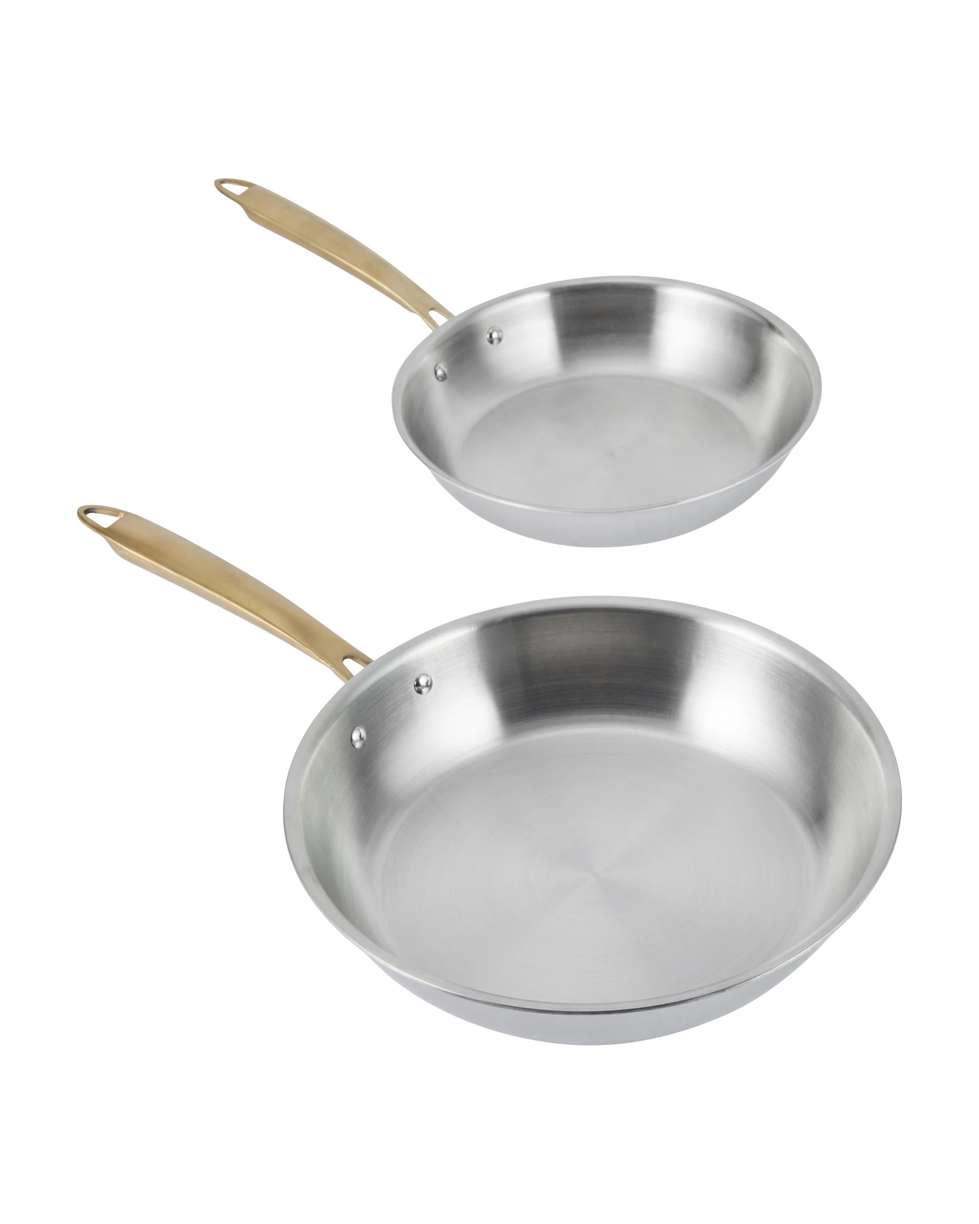 3 2 Pack Stainless Steel Tri-Ply Frypans, 3 of 9
