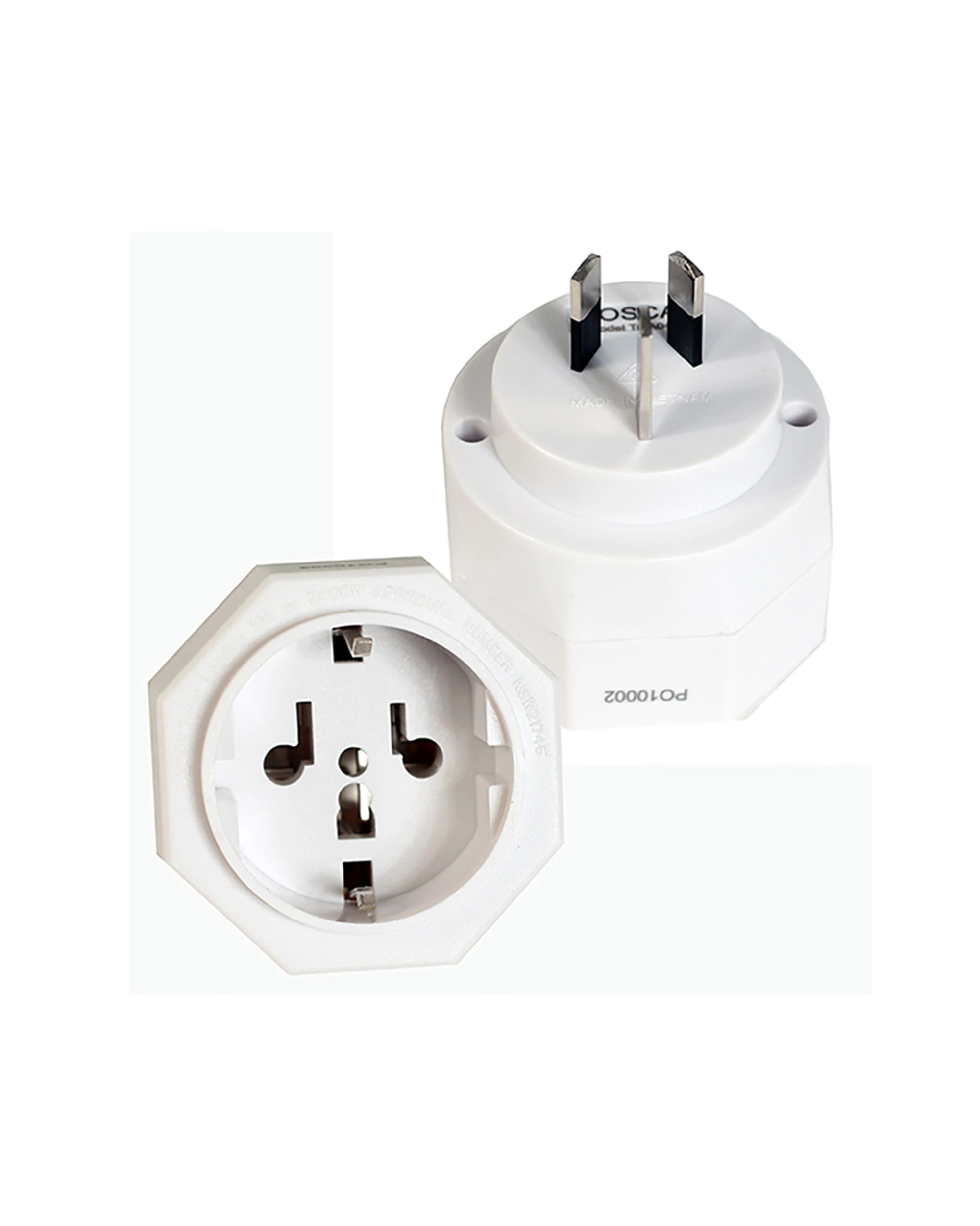 2 Tosca 2Pk Ib Travel Power Adapter Converter Plug - Bal/Eur - White, 2 of 2