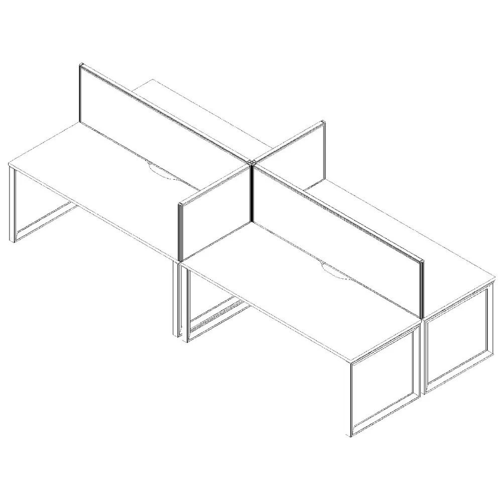 4 Stilford Screen 750 W x 525 H mm Black Frame Grey Fabric Office Furnishing Accessories, Workspace Screens & Partitions, 4 of 5