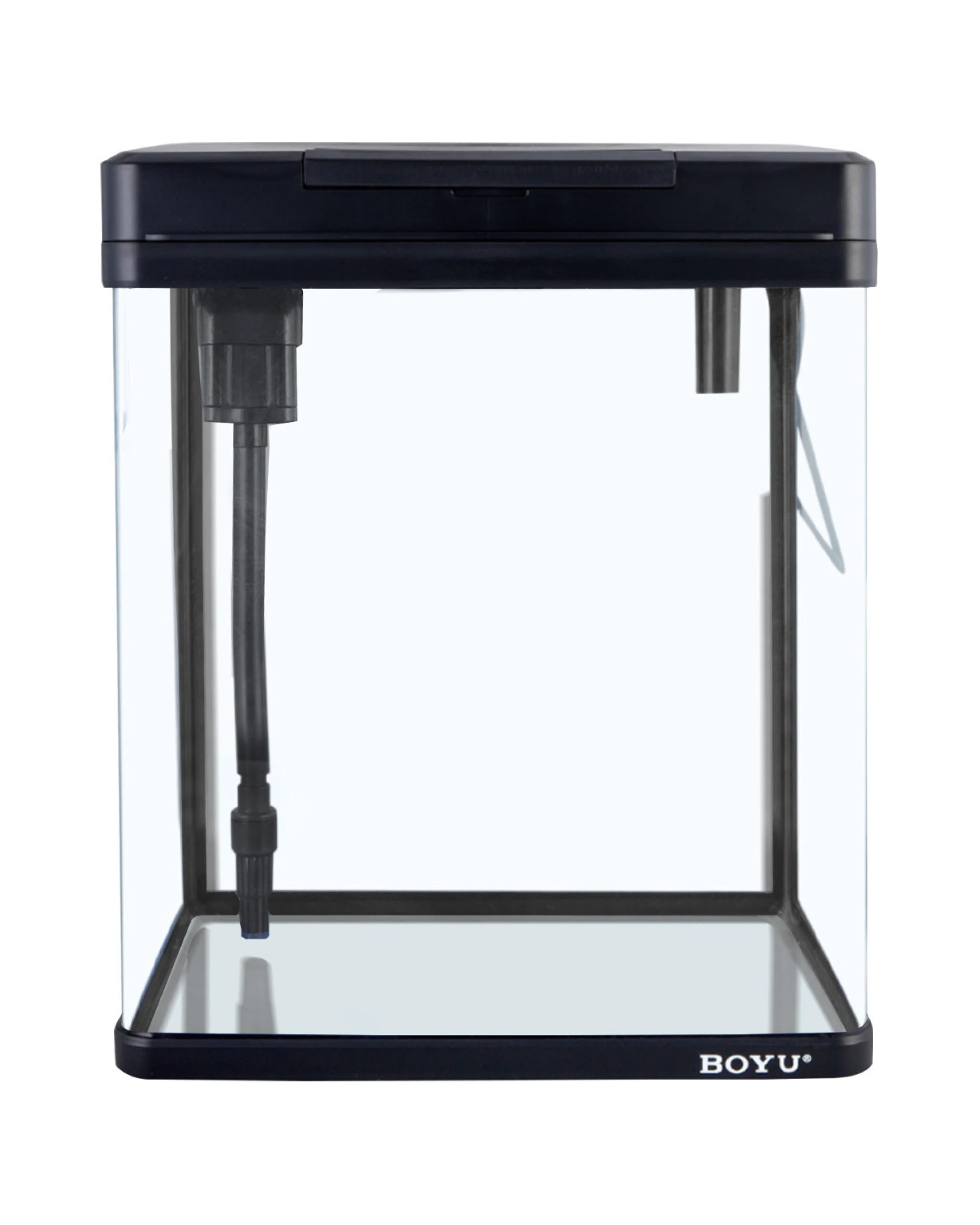 1 BOYU 34L Complete Aquarium Kit With Bio Filter System LED Kit Curved Design - Black, 1 of 5