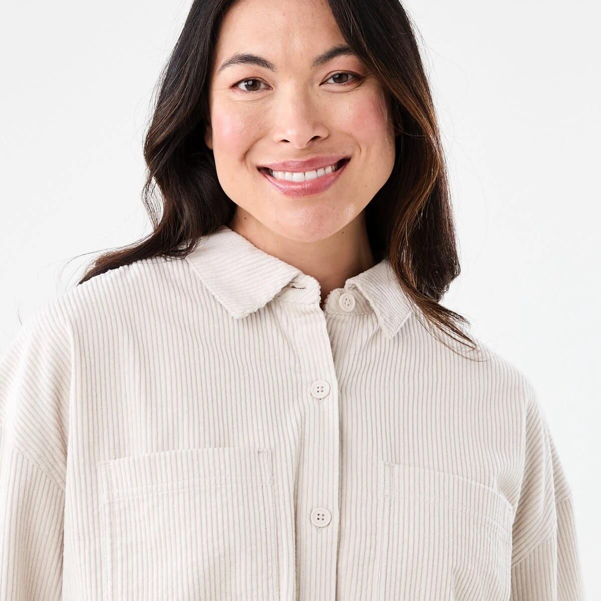 4 Long Sleeve Corduroy Shirt Lt Stone, 4 of 7