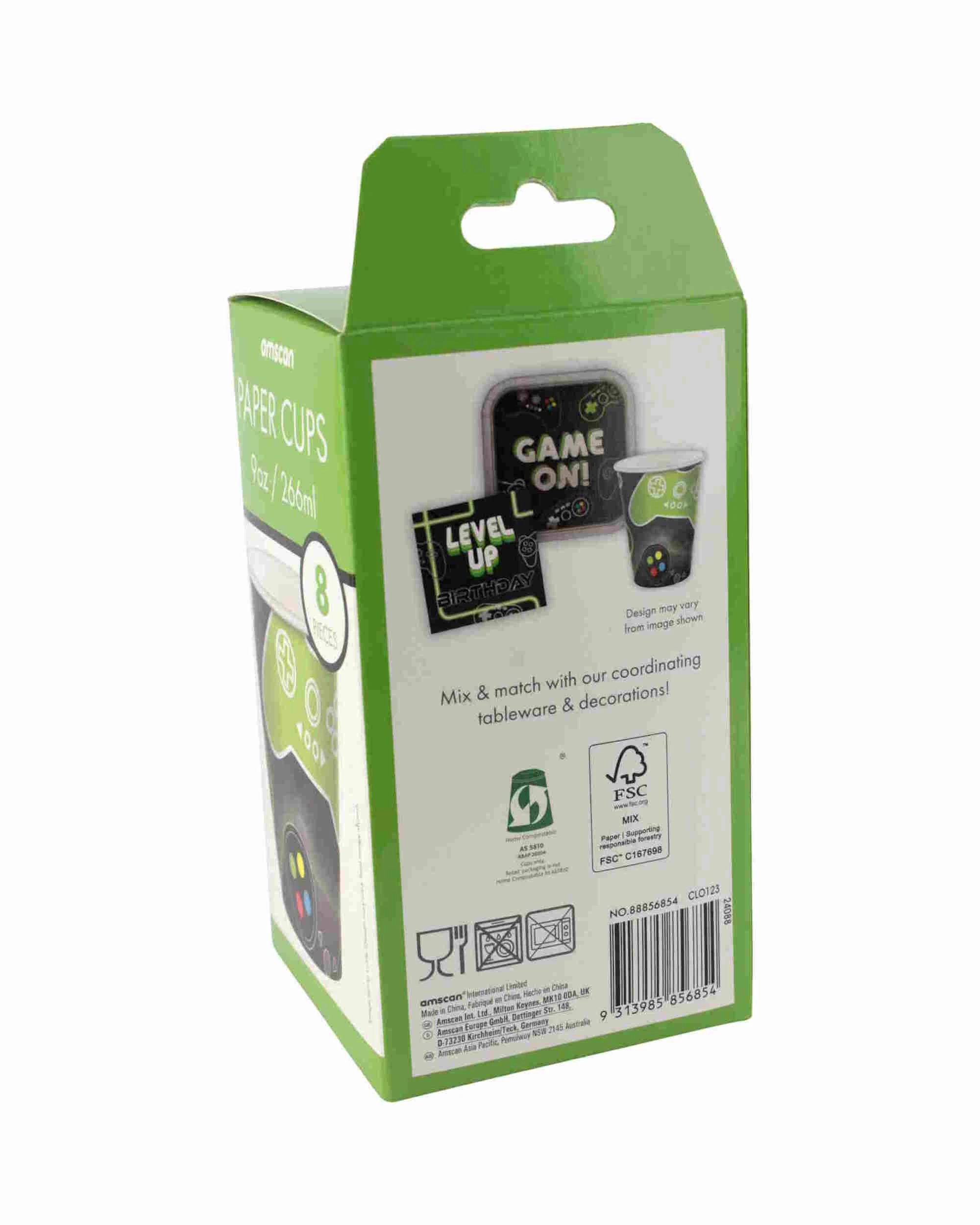 3 Anagram Level Up Paper Cups Pack of 8, 3 of 3