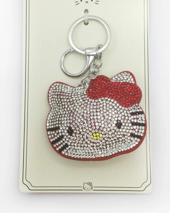 Hello Kitty License Bag Charm - Red and Silver Tone