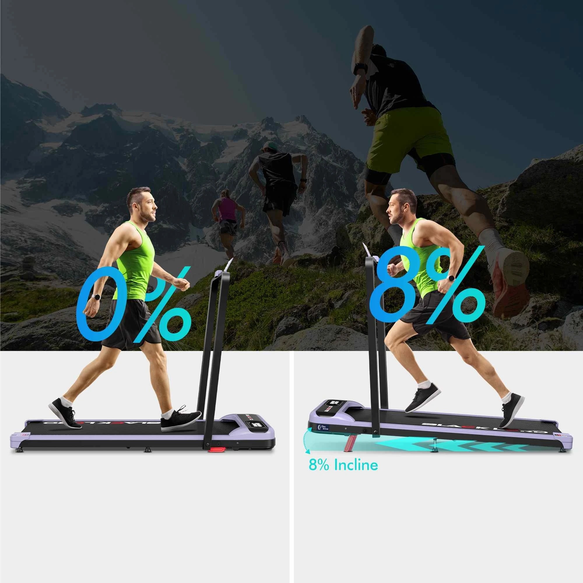 7 Black Lord Treadmill Electric Walking Pad Folding Incline Remote Control - Purple, 7 of 10