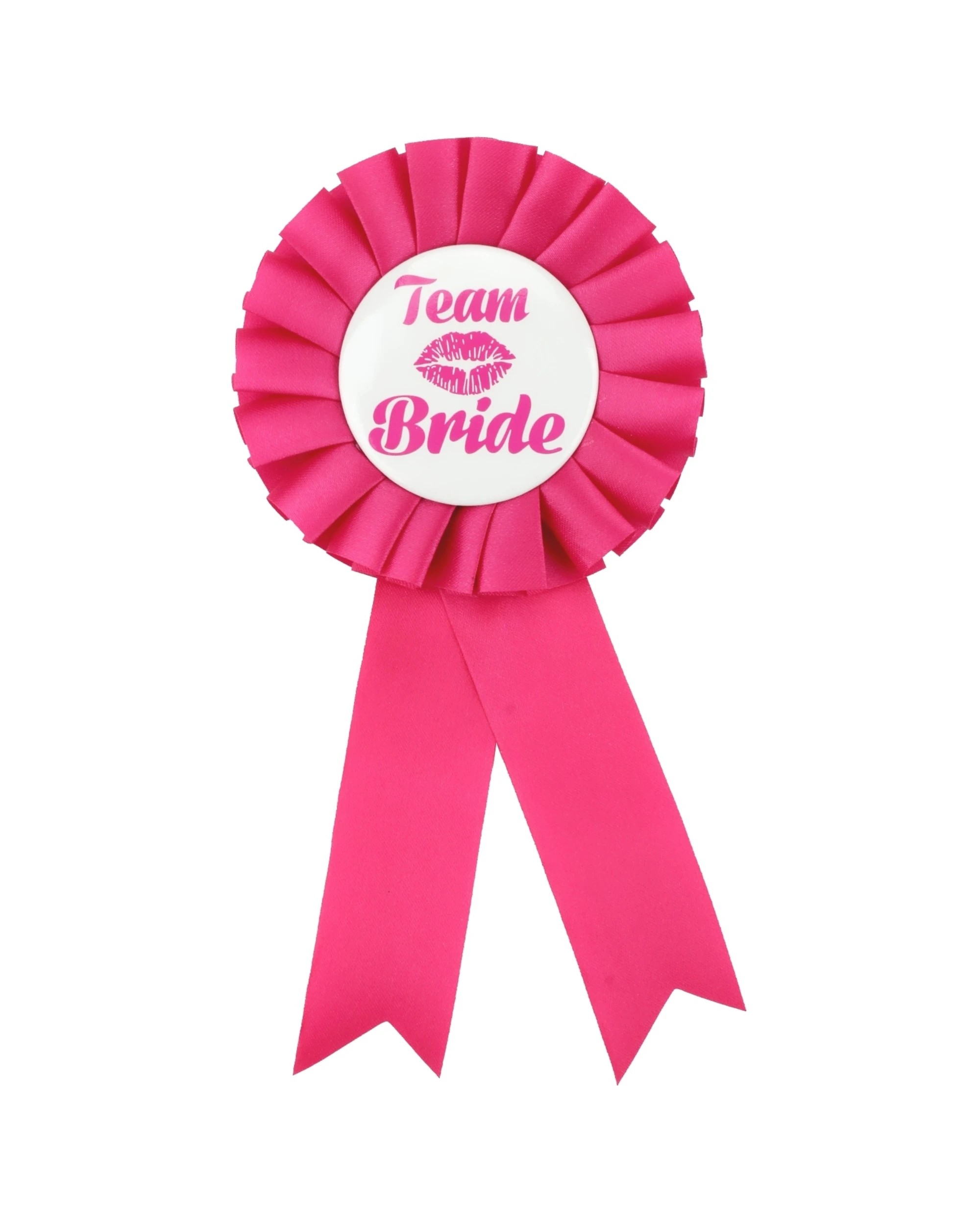 1 JD Party Team Bride Hot Pink Ribbon Badge - Pink, 1 of 1