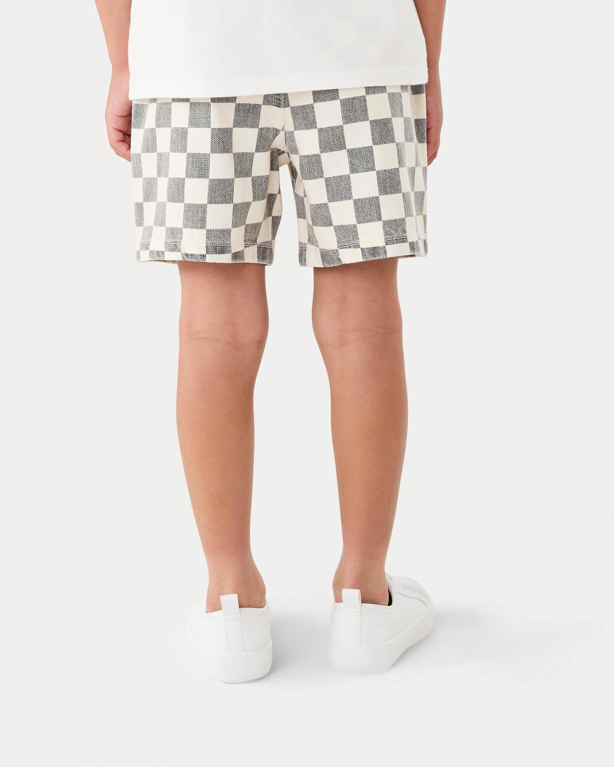 2 Printed Denim Shorts Gry Check, 2 of 7