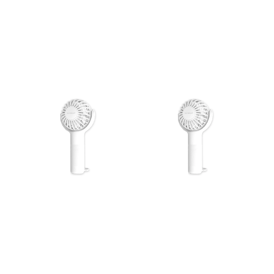 1 Sansai 2PK Sansai 3W Mini USB Portable Rechargeable Fan 8x15cm Travel Buckle - White, 1 of 3