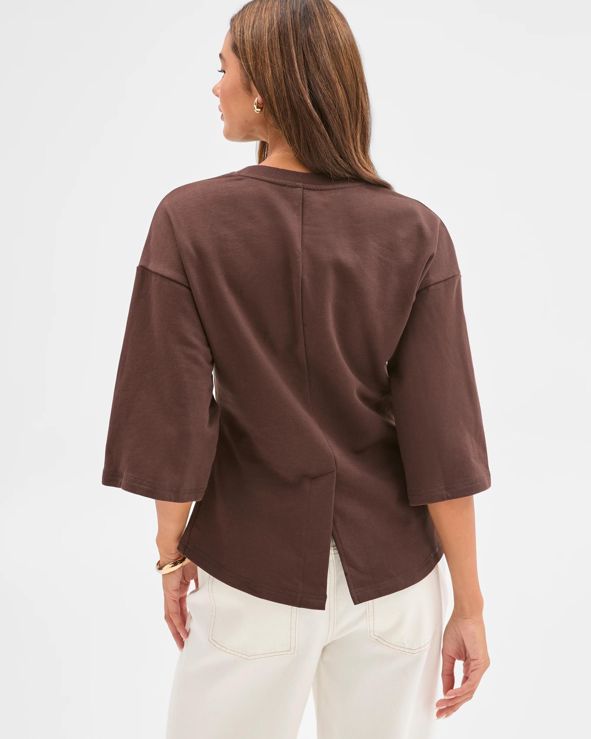 6 Lily Loves Australian Cotton Cinch Waist T-Shirt COFFEE BEAN, 6 of 6