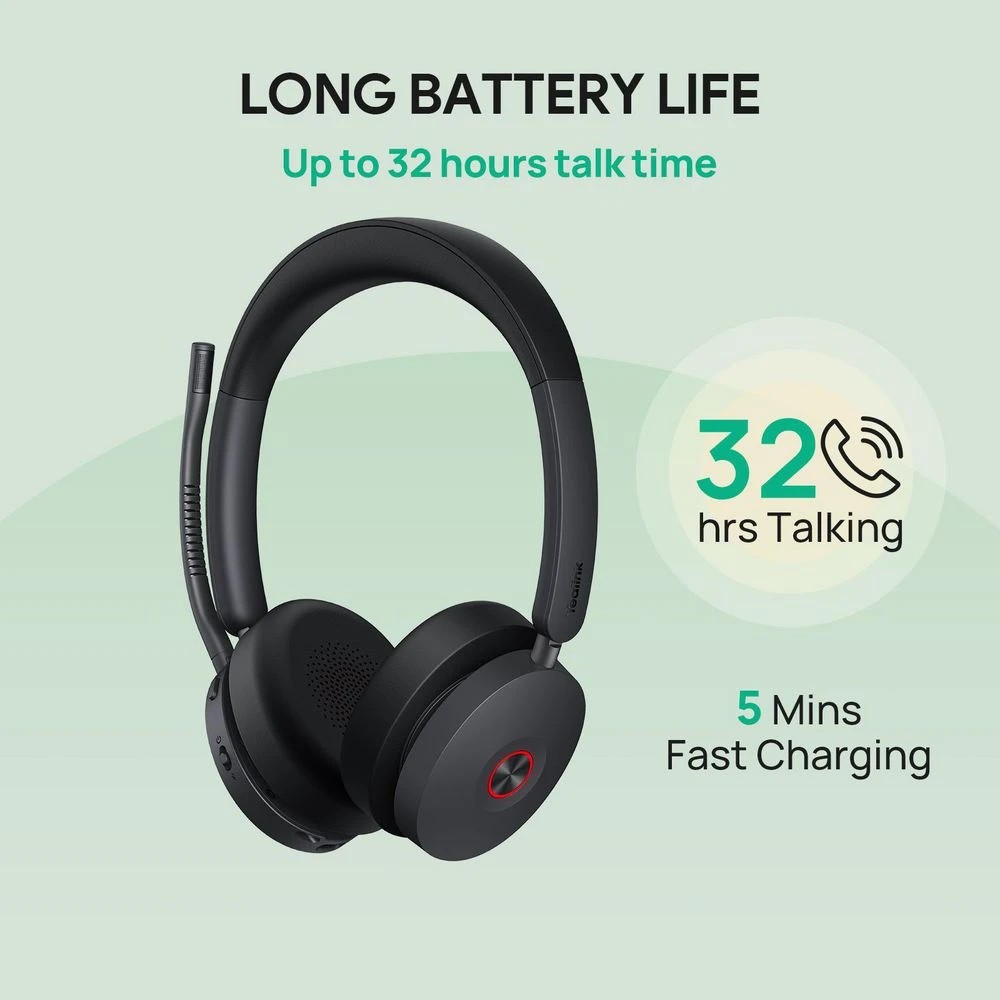 5 Yealink BH74 Bluetooth ANC On-Ear Headset Black, 5 of 8