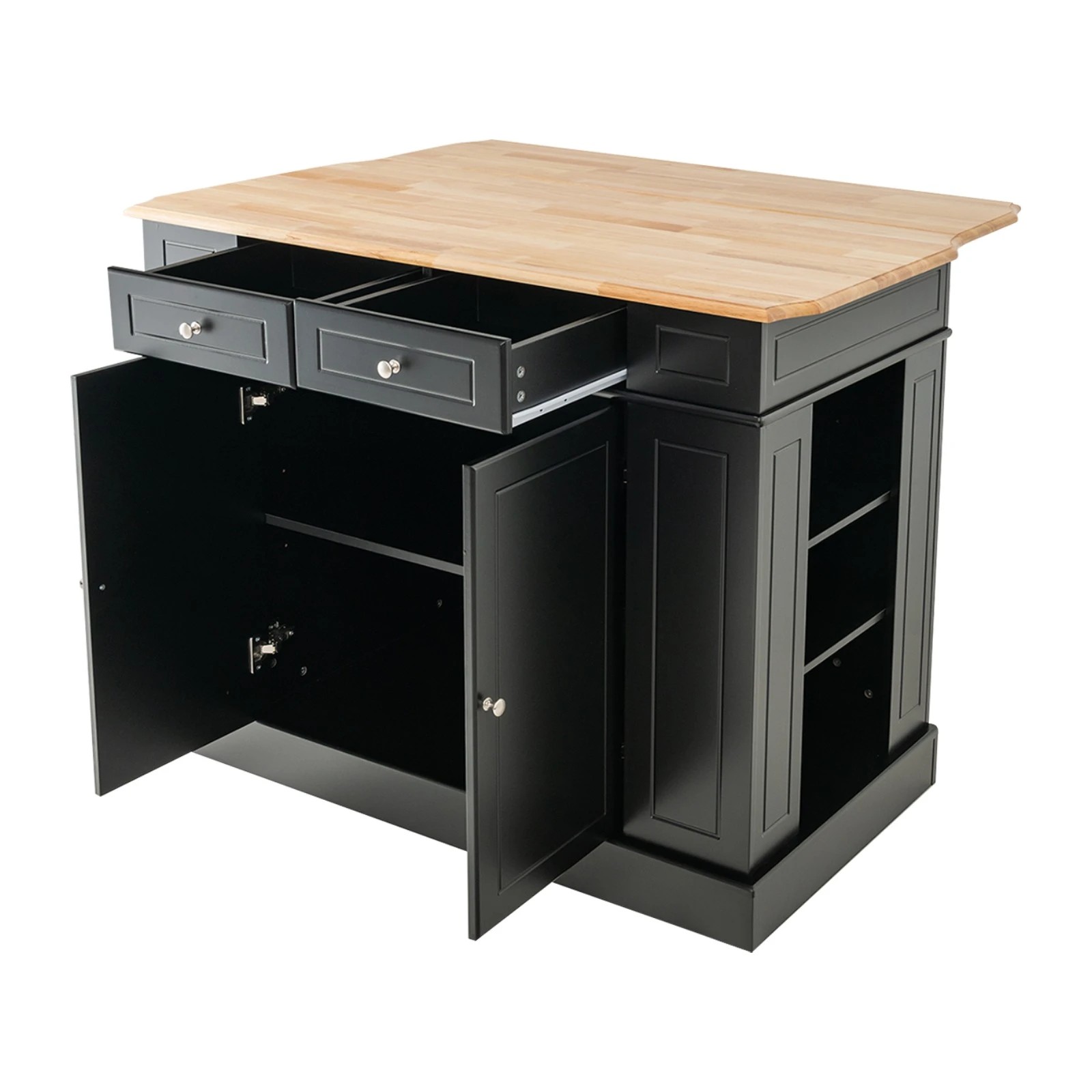 1 Costway Kitchen Island Mobile Trolley Black, 1 of 4