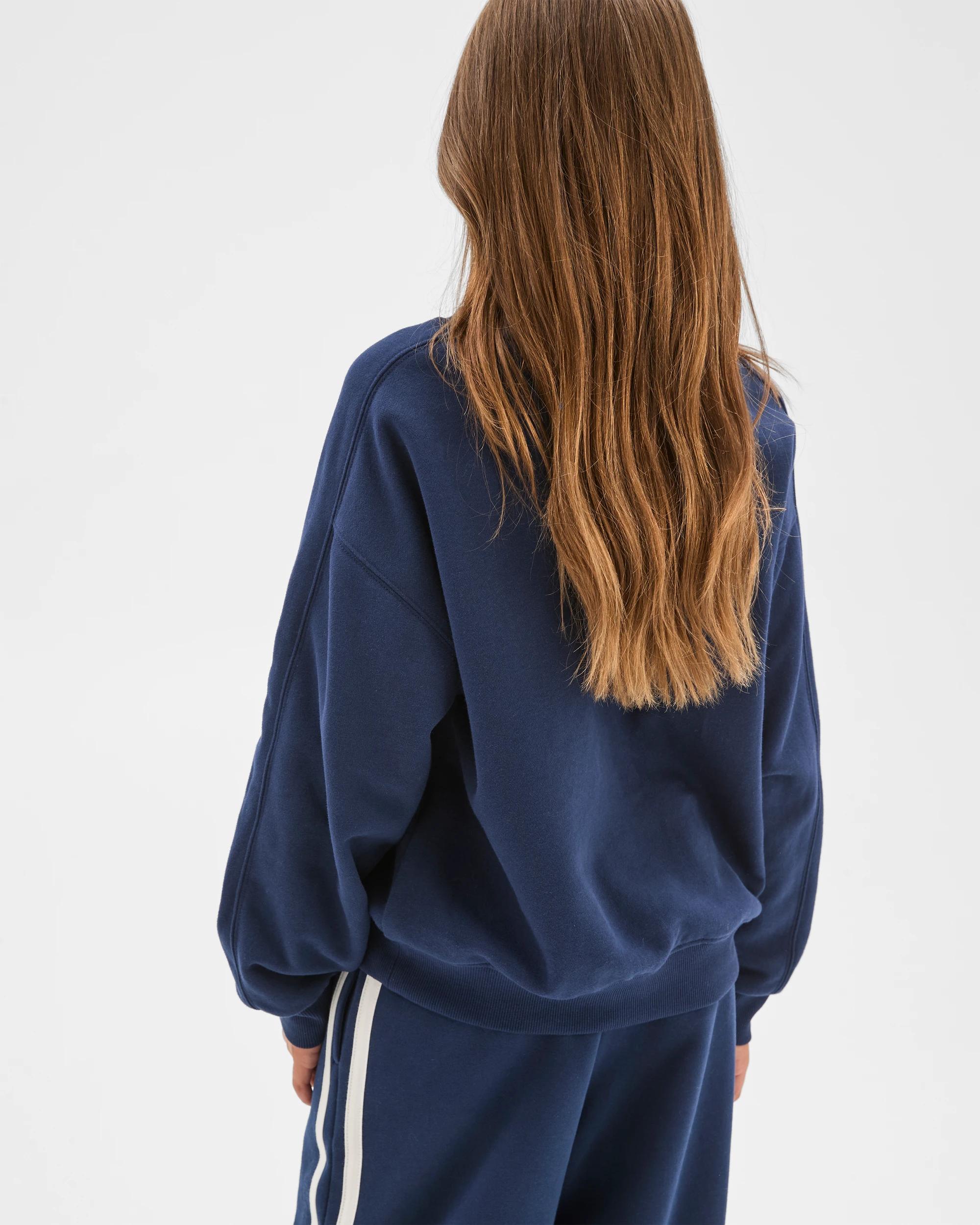 3 Target Kids Australian Cotton Blend Long Sleeve Fleece Top BOW NAVY, 3 of 5