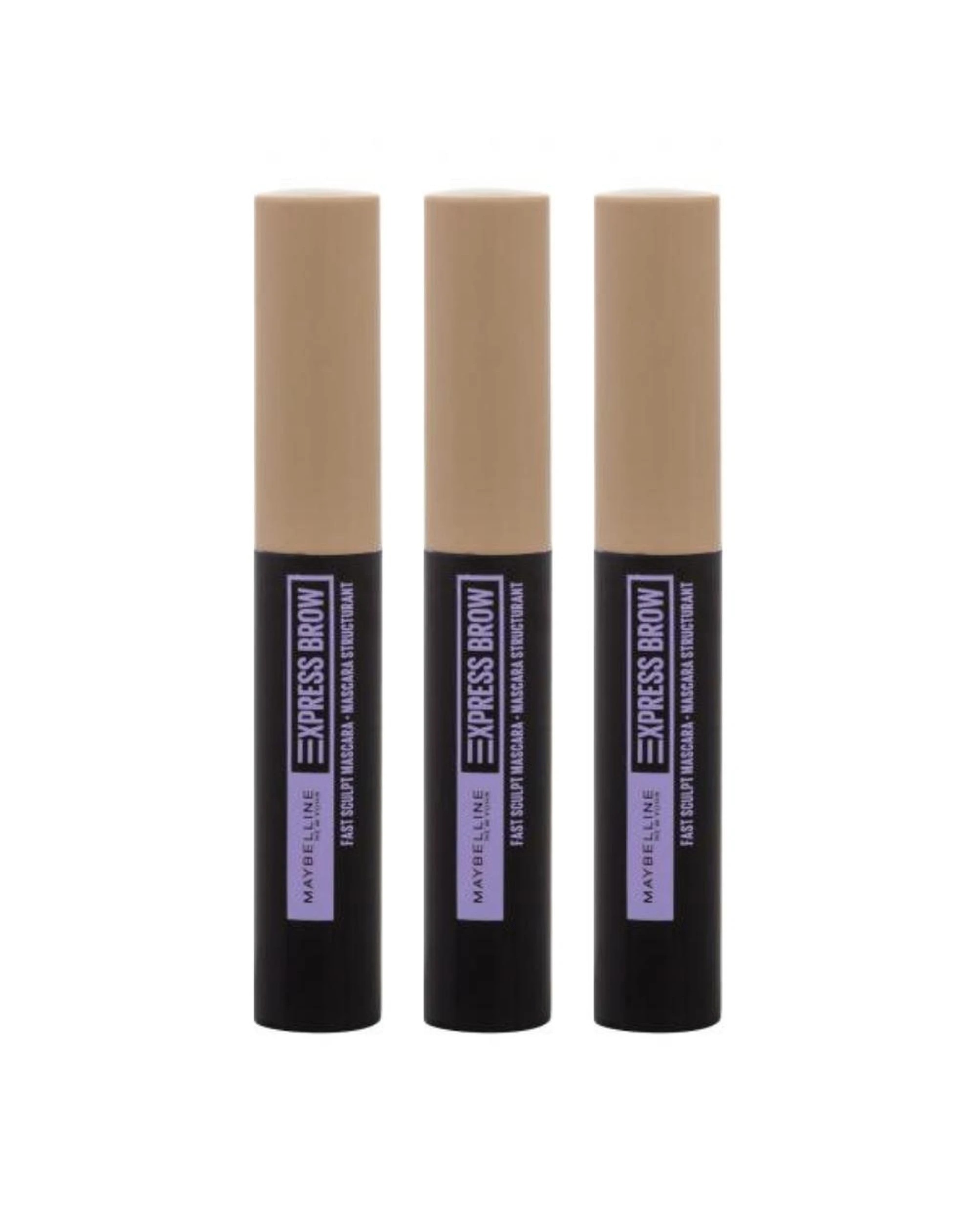 1 3 x Maybelline Express Brow Fast Sculpt Brow Gel Mascara 2.75mL - Blonde - Beige, 1 of 6