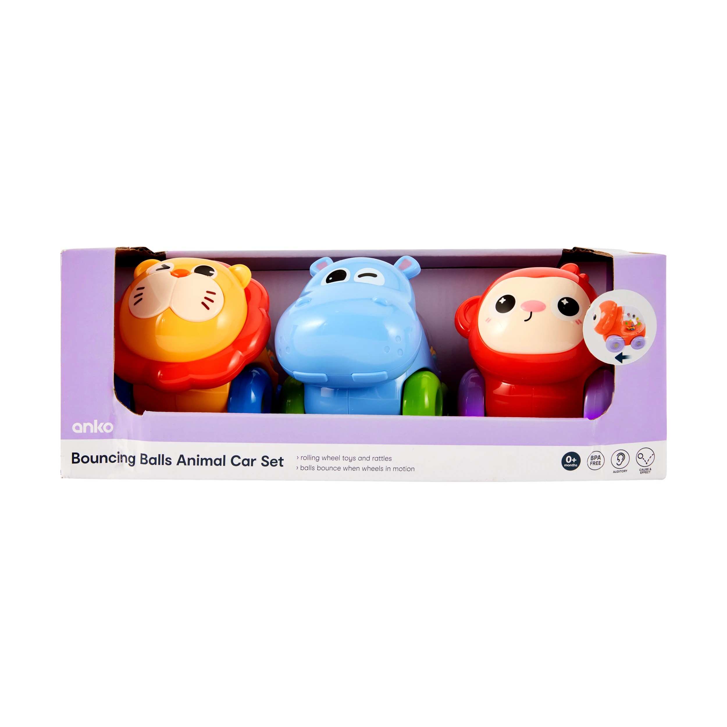 7 Bouncing Balls Animal Car Set, 7 of 8
