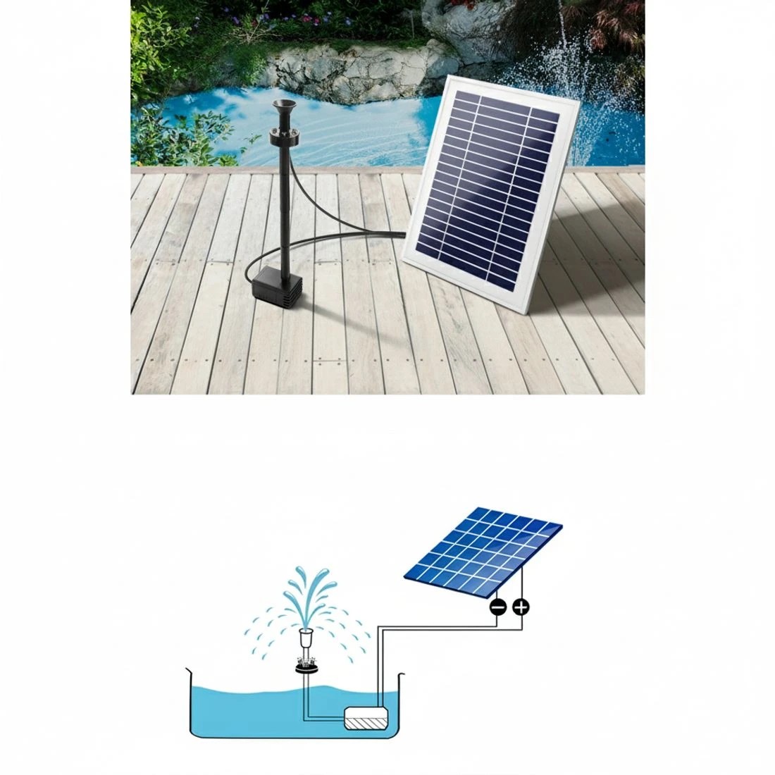 4 Gardeon Solar Pond Pump Submersible Water Fountain with Battery Kit LED Lights 4.3FT - Black, 4 of 6