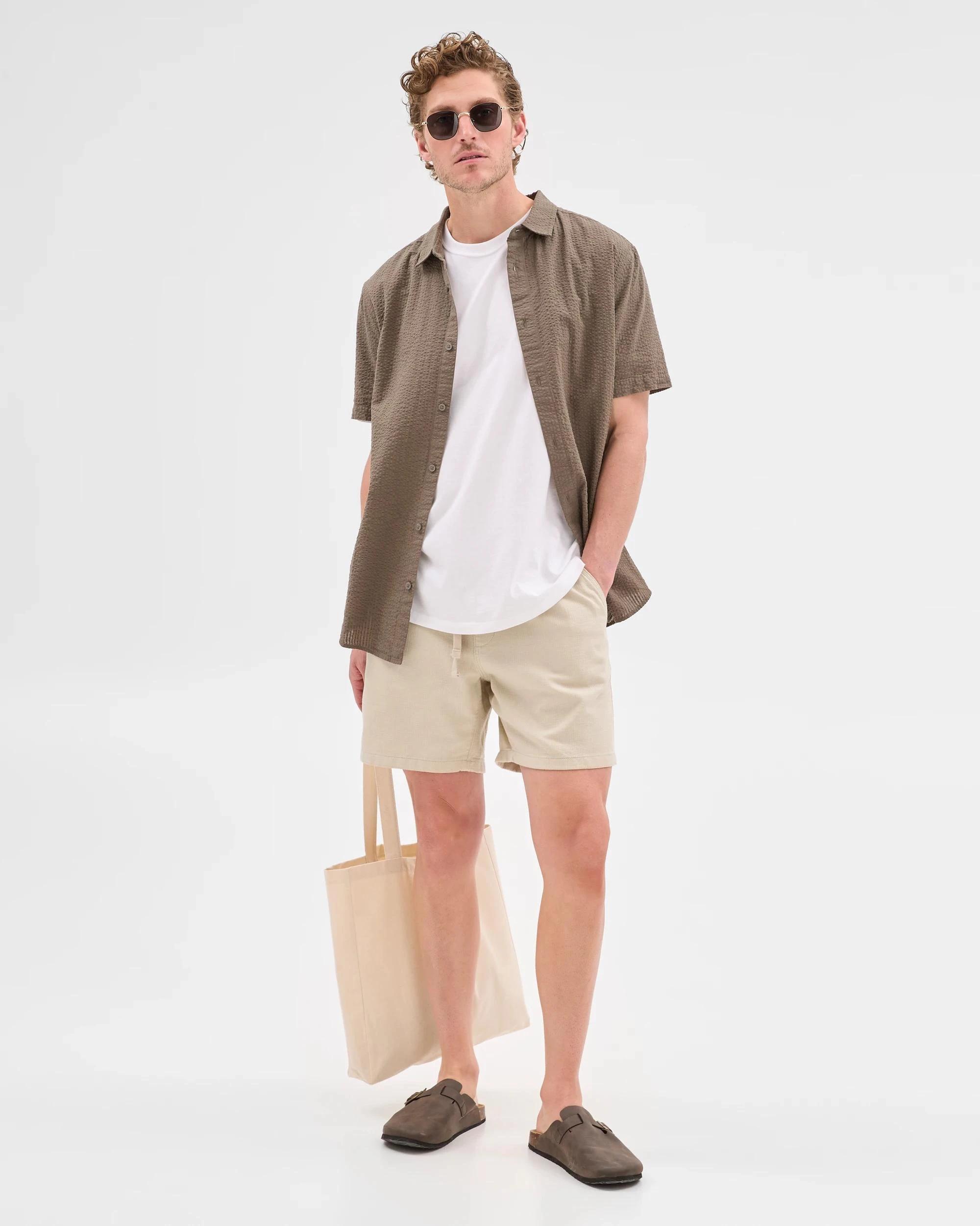 1 Target Australian Cotton Textured Shorts STONE, 1 of 5