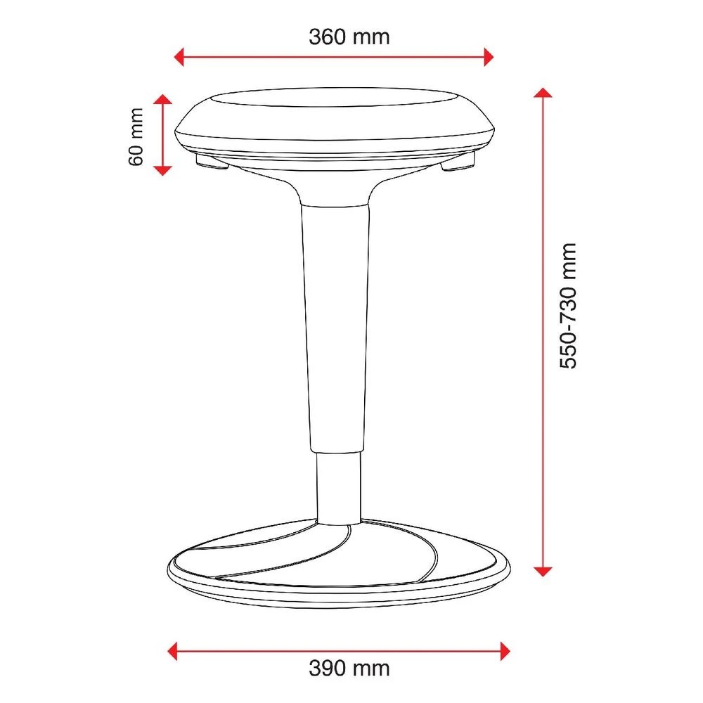 3 J.Burrows Hyde Sit Stand Stool Large Black, 3 of 3
