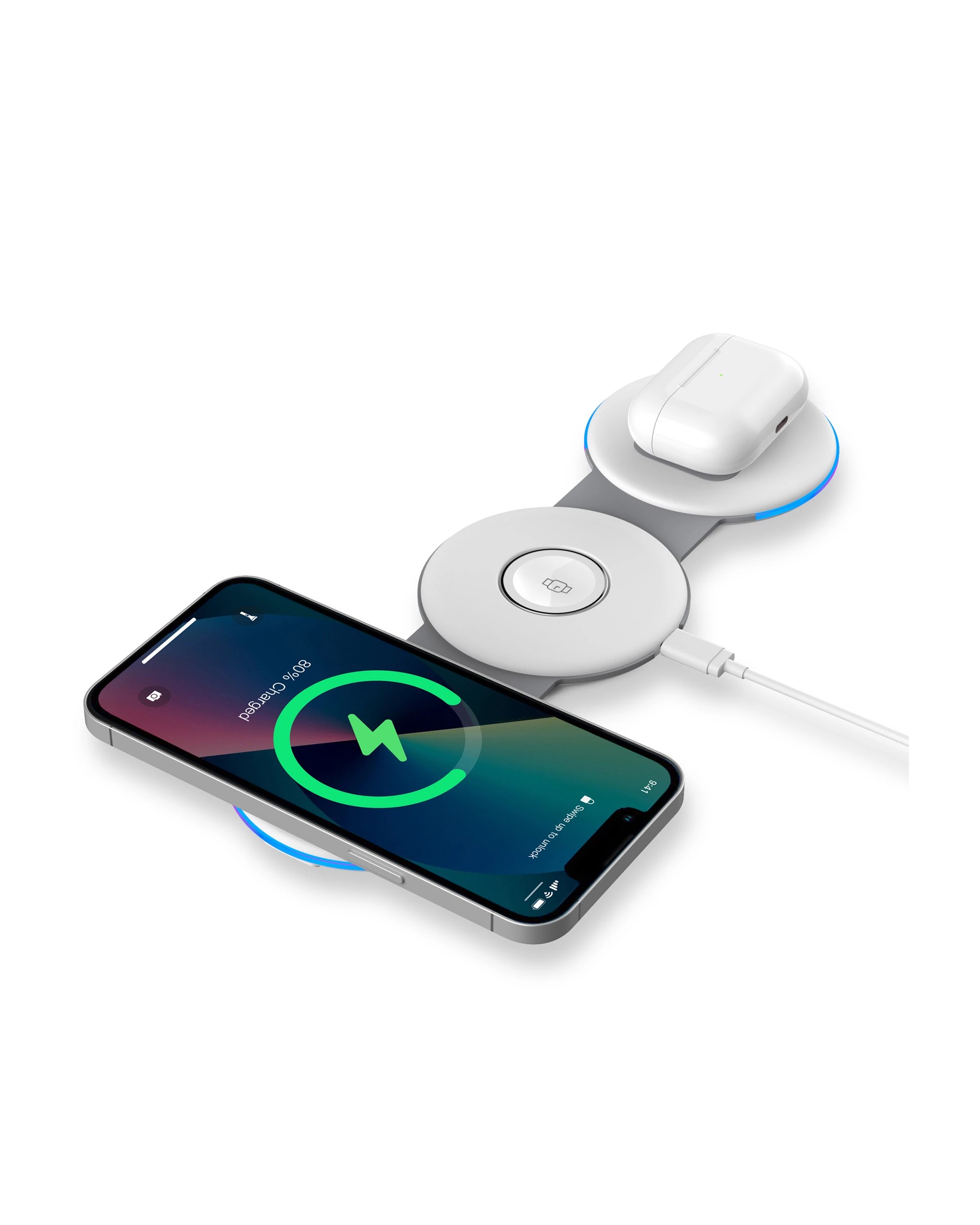 6 TODO 3 in 1 Wireless Phone Charger 15W Fast Charge Earphone Watch Magnetic Charge, 6 of 8