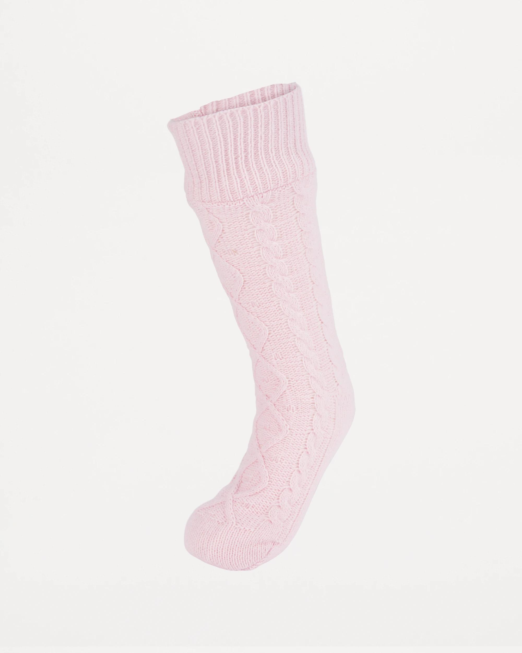 1 Cable Lounge Socks Bllet Pink, 1 of 3