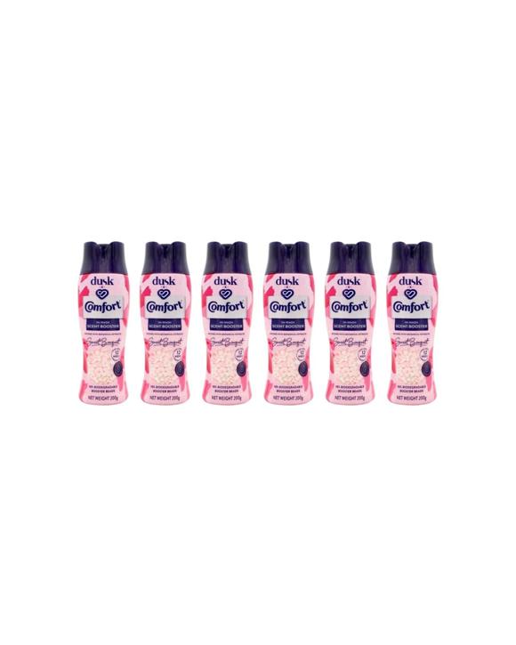 Comfort Dusk In Wash Scent Booster 6 Pack Sweet Bouquet 200g Fabric Freshner - Pink