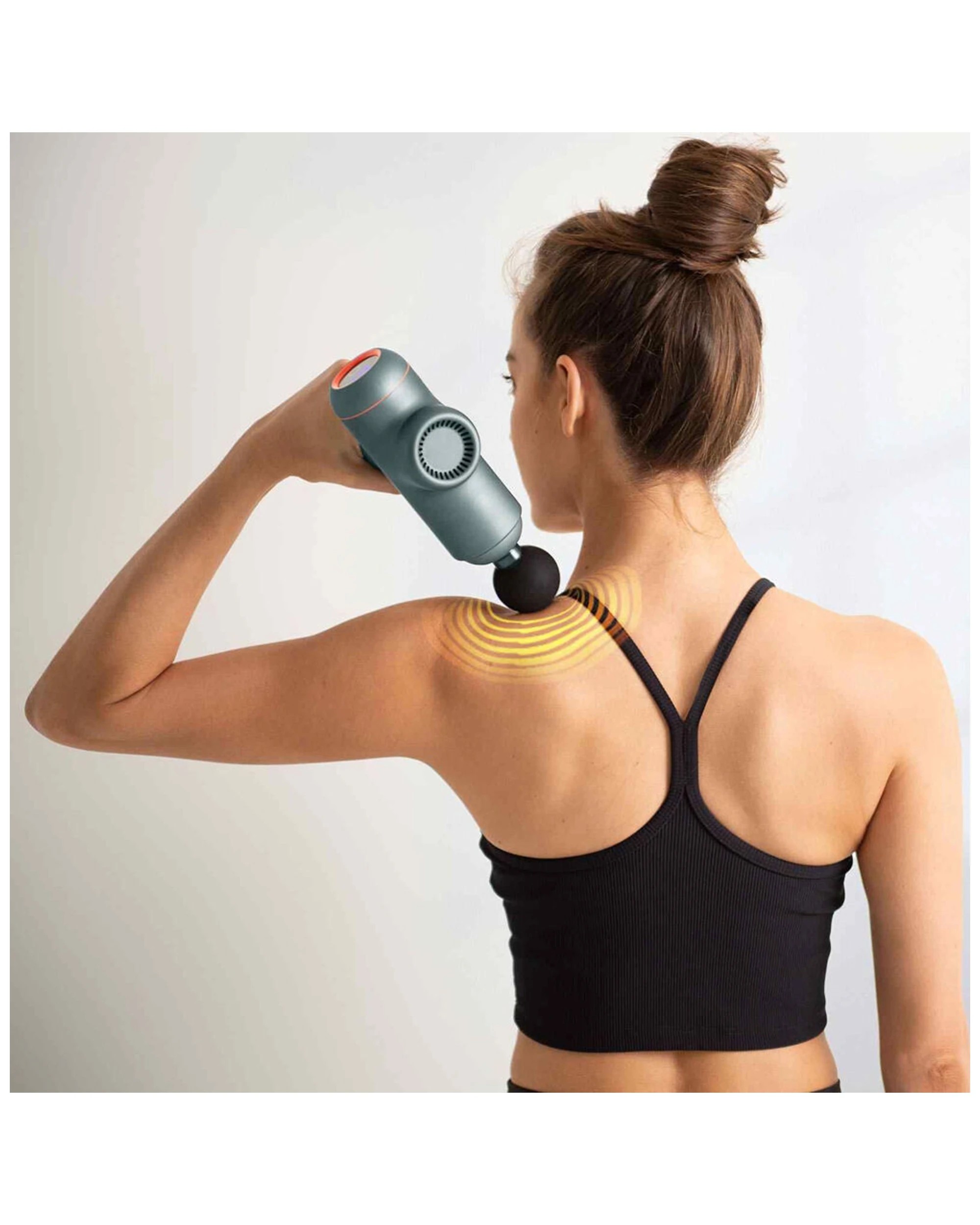 4 FitSmart LED Power-X Vibration Therapy Device Massage Gun LCD Display 6 Modes - Grey, 4 of 10