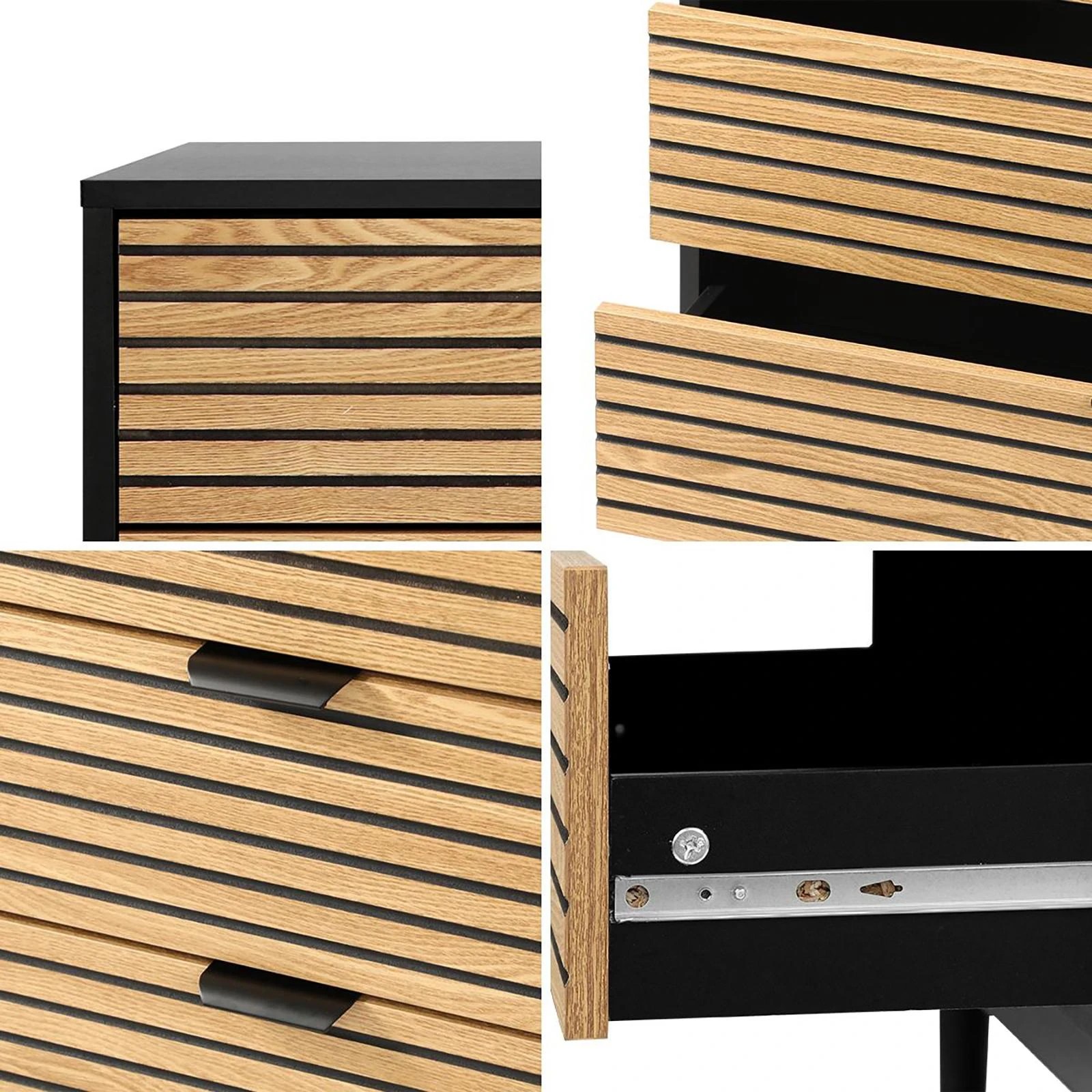 4 Oikiture 3 Chest of Drawers Dresser Table Bedside Lowboy Storage Cabinet - Multi, 4 of 10