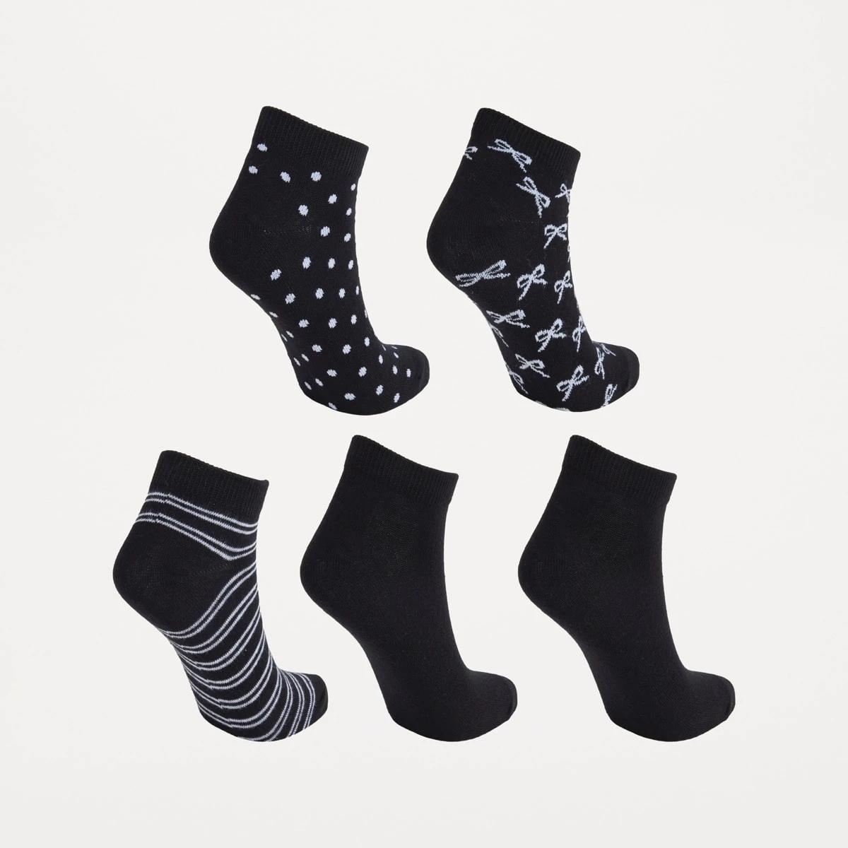 2 5 Pack Fashion Low Cut Socks BLACK, 2 of 3