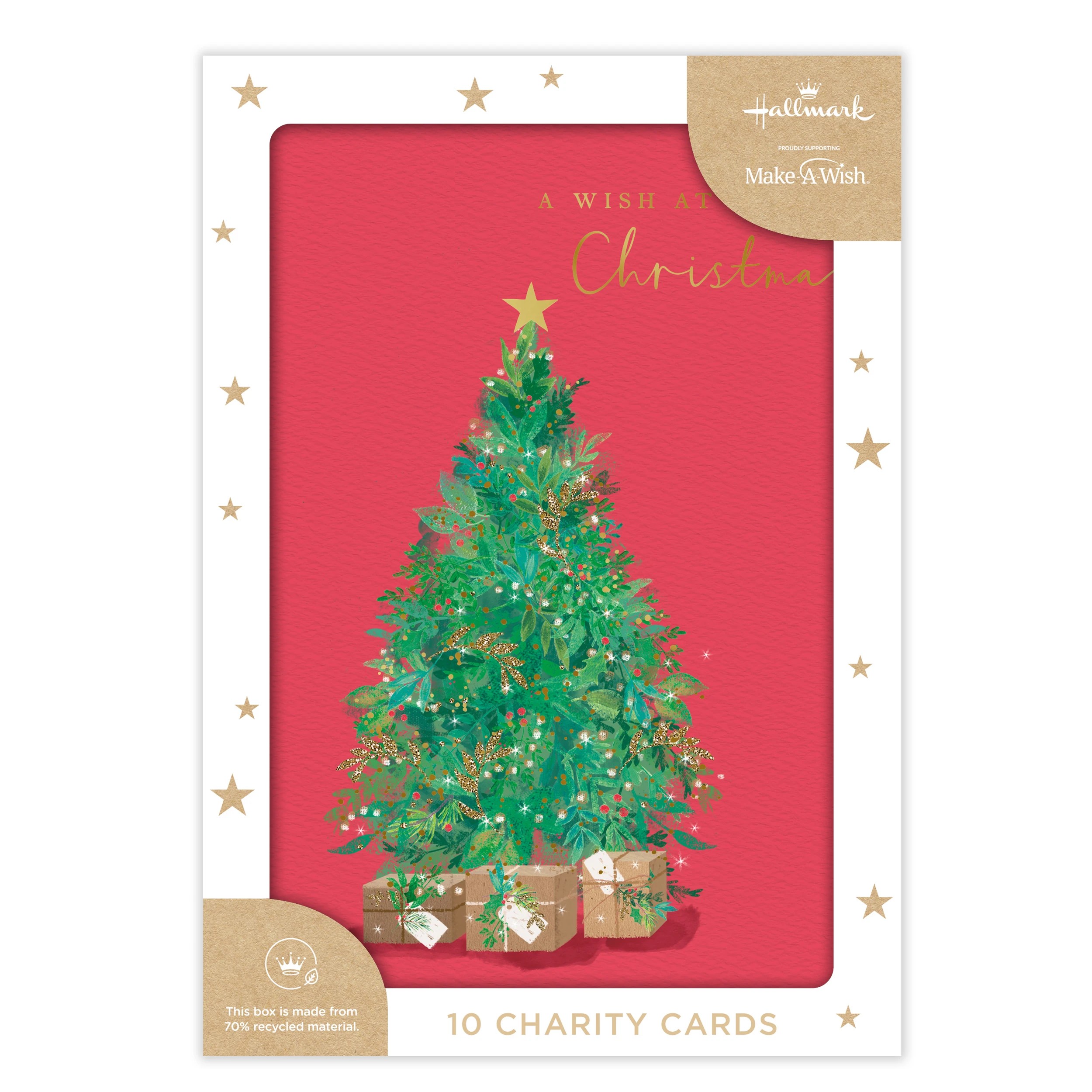 4 10 Pack Hallmark Boxed Charity Christmas Cards - Tree and Wreath, 4 of 4