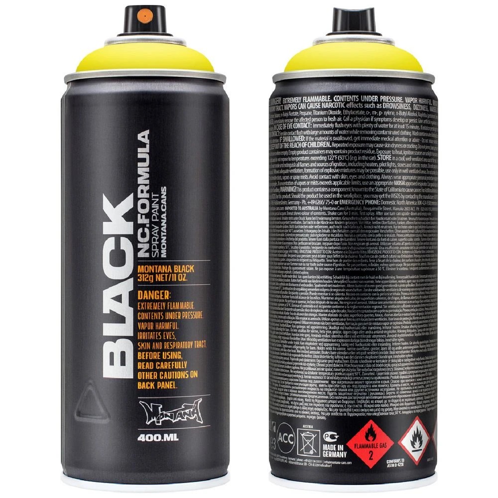 1 Montana BLACK Spray Paint 400 mL True Yellow, 1 of 2