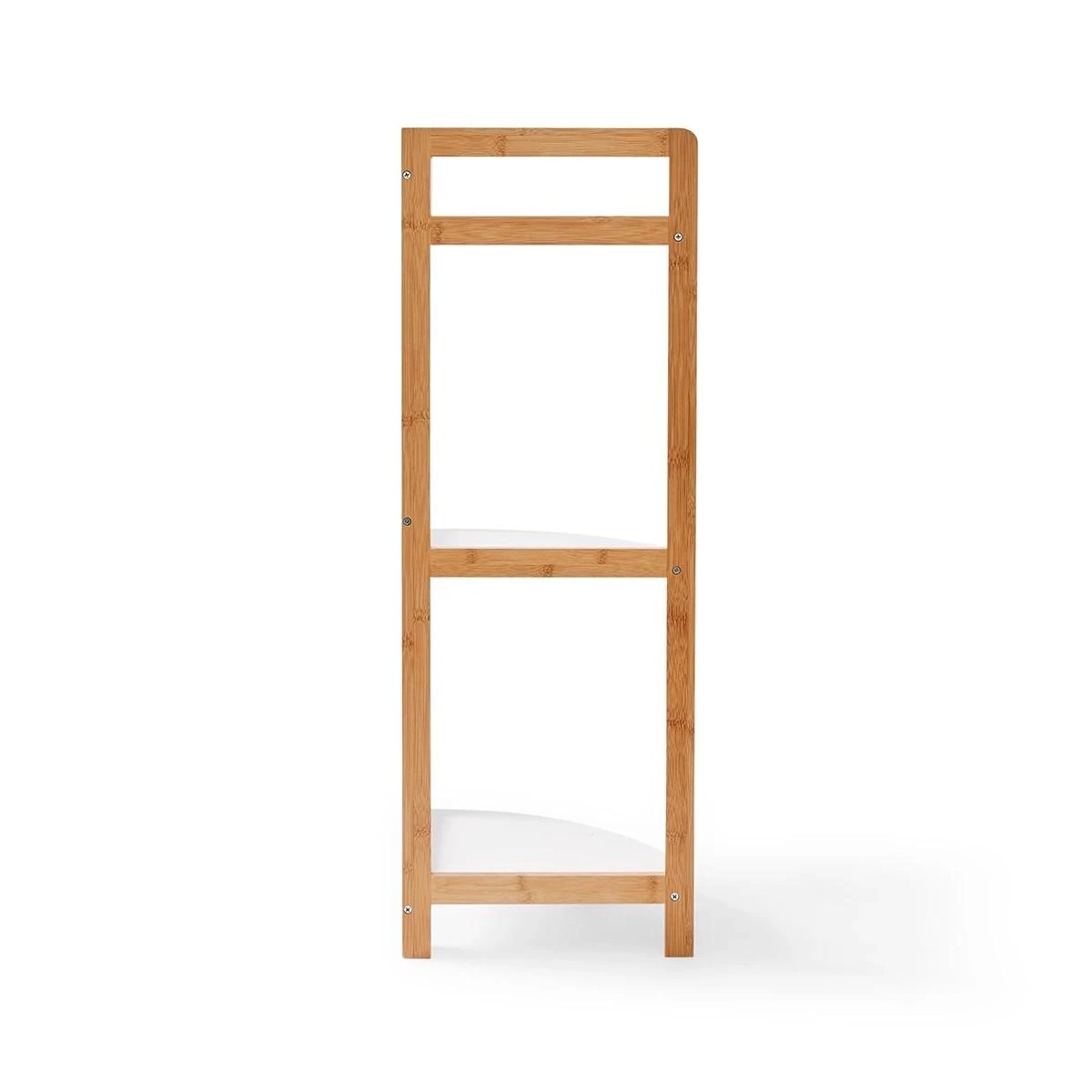 7 Bamboo and White 3 Tier Corner Shelf, 7 of 10