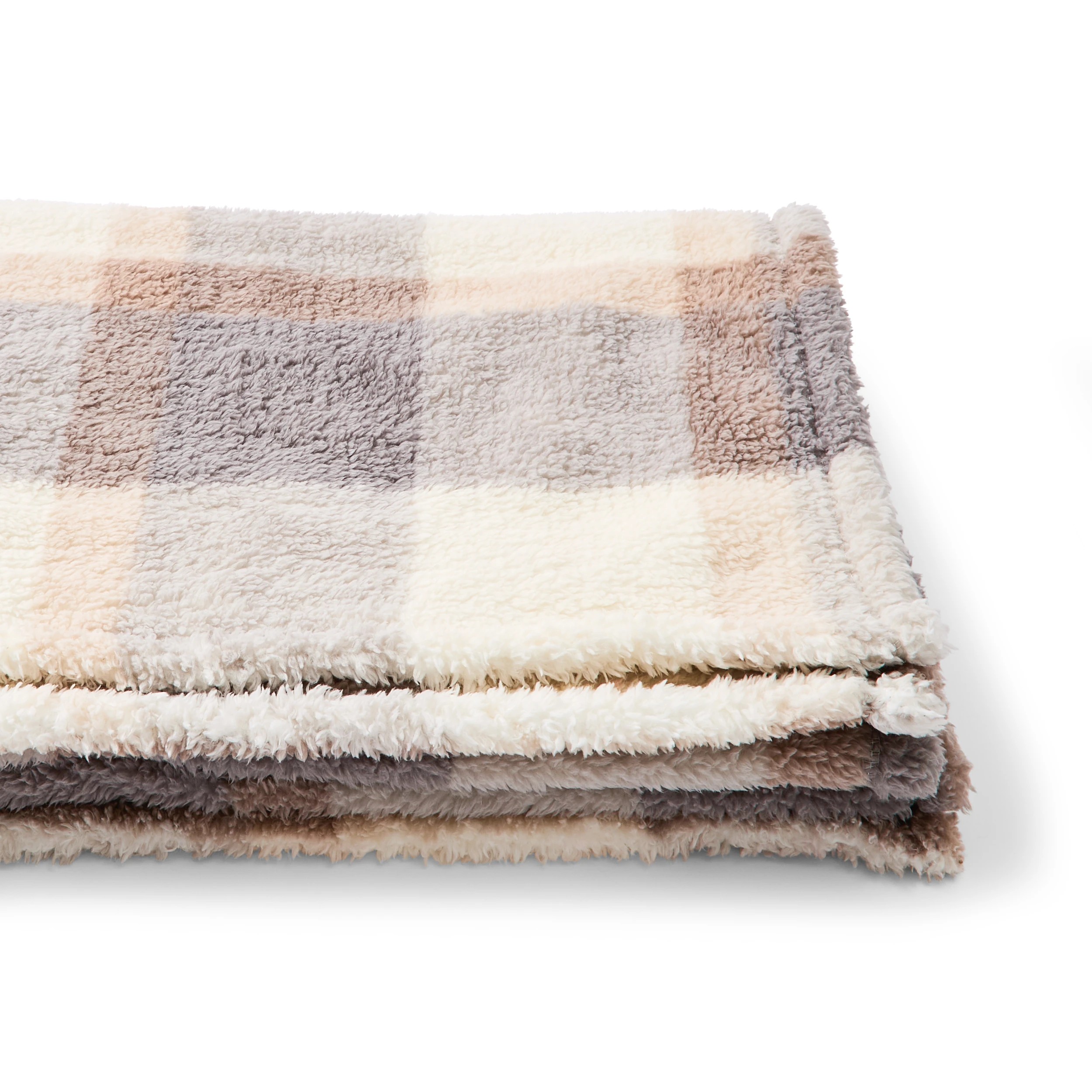 6 Check Teddy Fleece Throw - Grey, 6 of 6