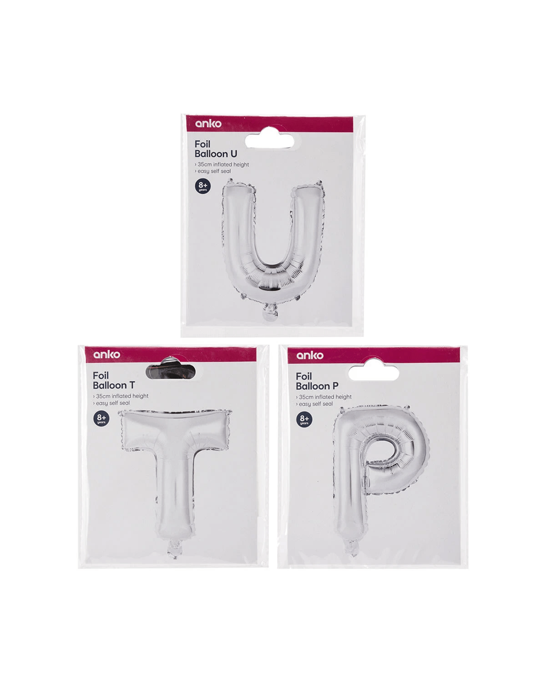 4 Foil Balloon - Letter, Assorted, 4 of 4