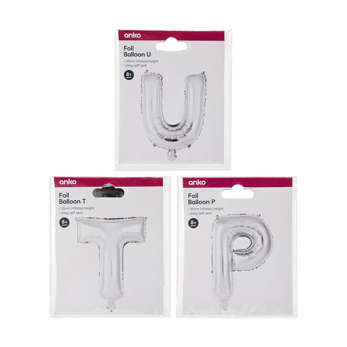 4 Foil Balloon - Letter, Assorted, 4 of 4