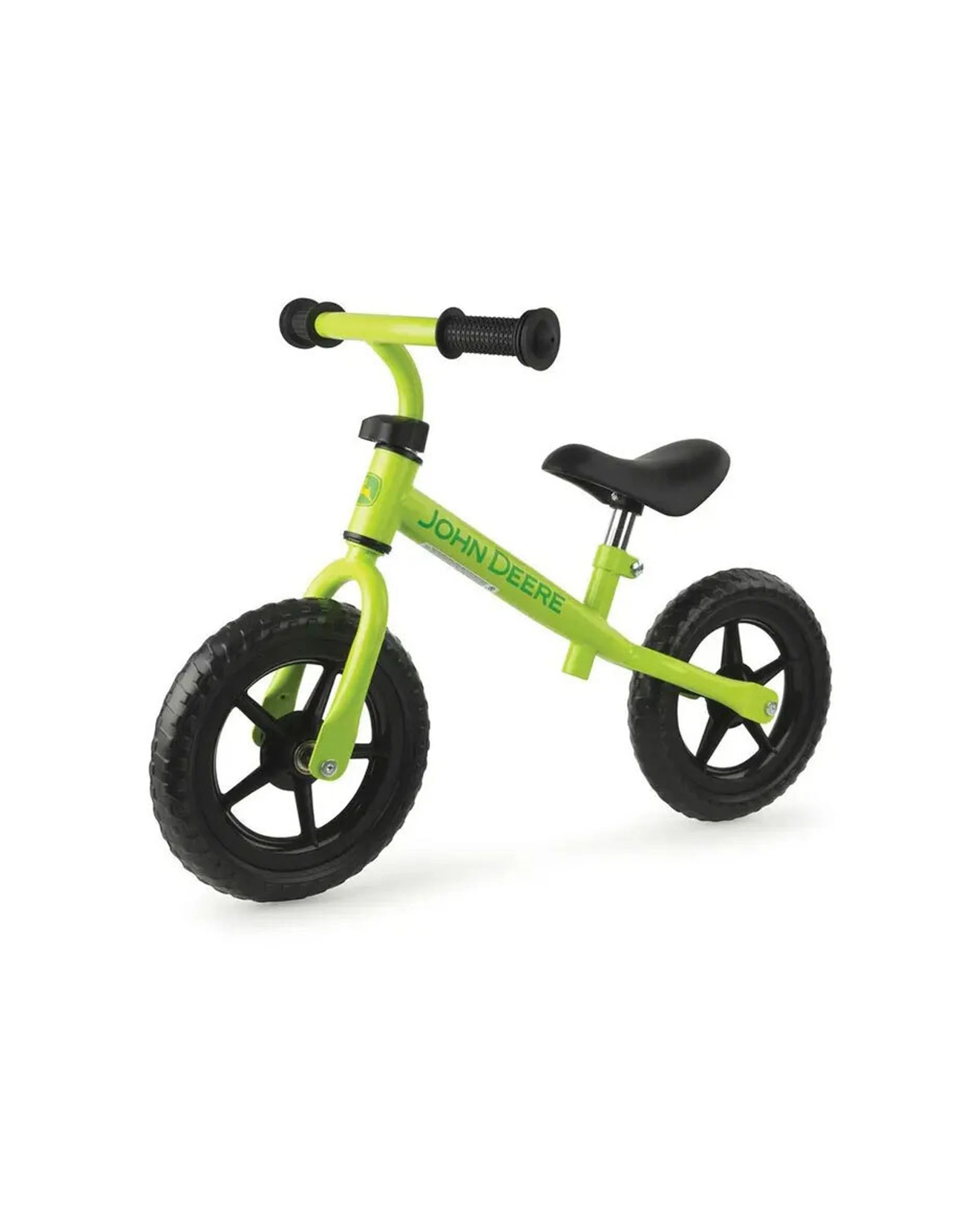 1 John Deere 25cm Green Steel Adjustable Kids Balance Bike Suitable 2 Years Plus - Green, 1 of 3