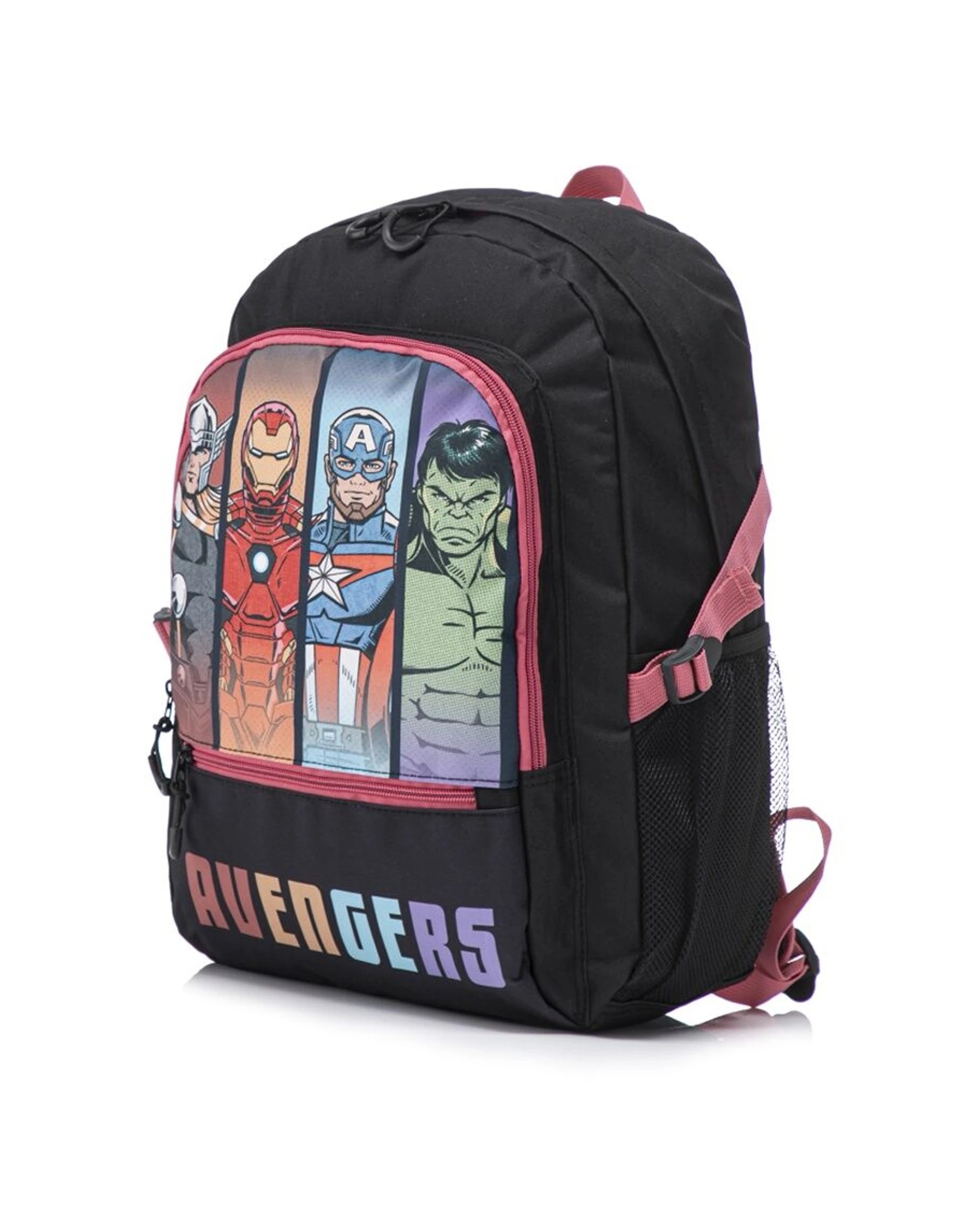 1 Avengers Kids School Backpack With Mesh Pockets 44cm Adjustable Straps - Black, 1 of 3