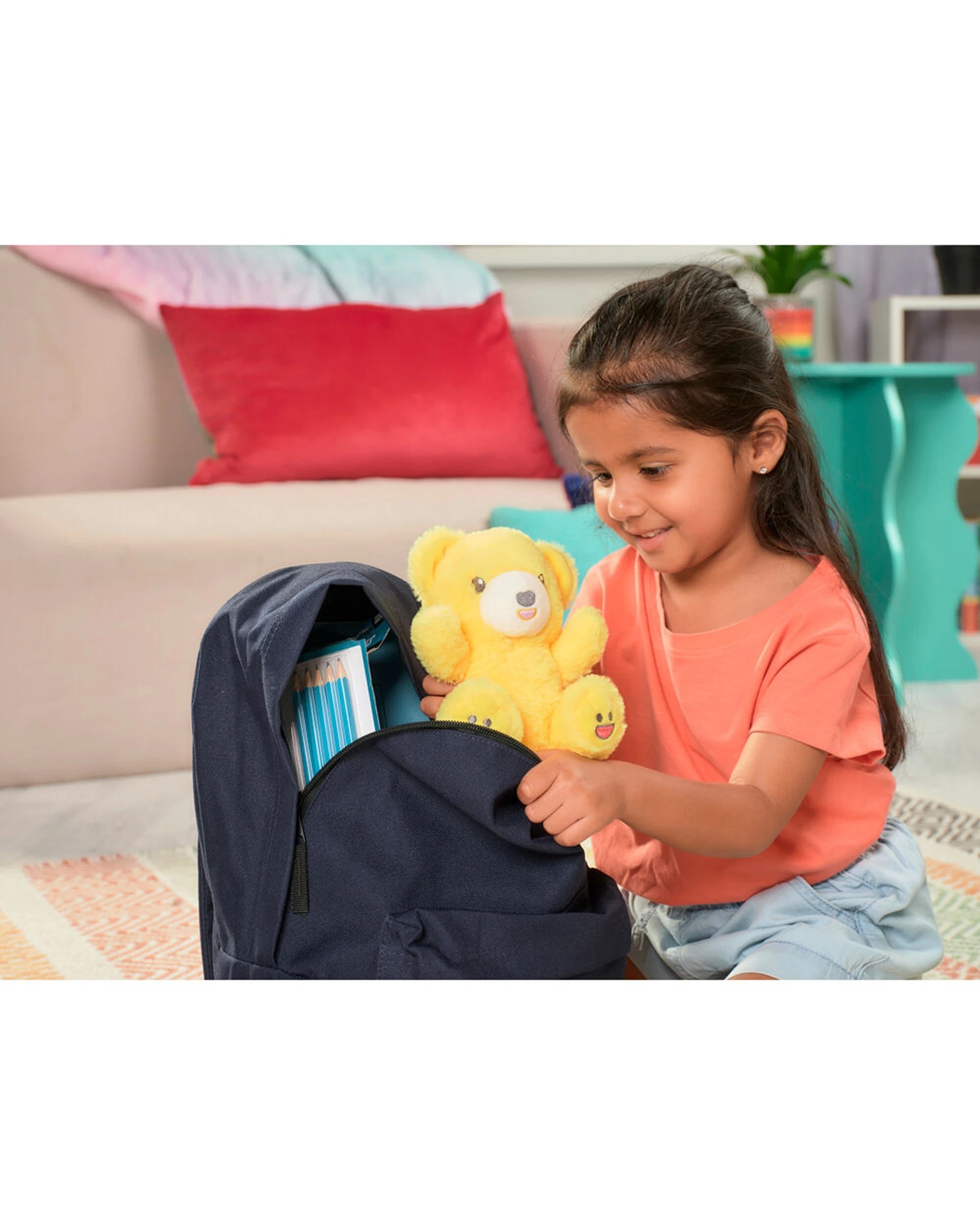 2 Mood Bears Happy Bear Mini Moods Soft Comforting Plush Toy 12x16cm - Yellow, 2 of 5