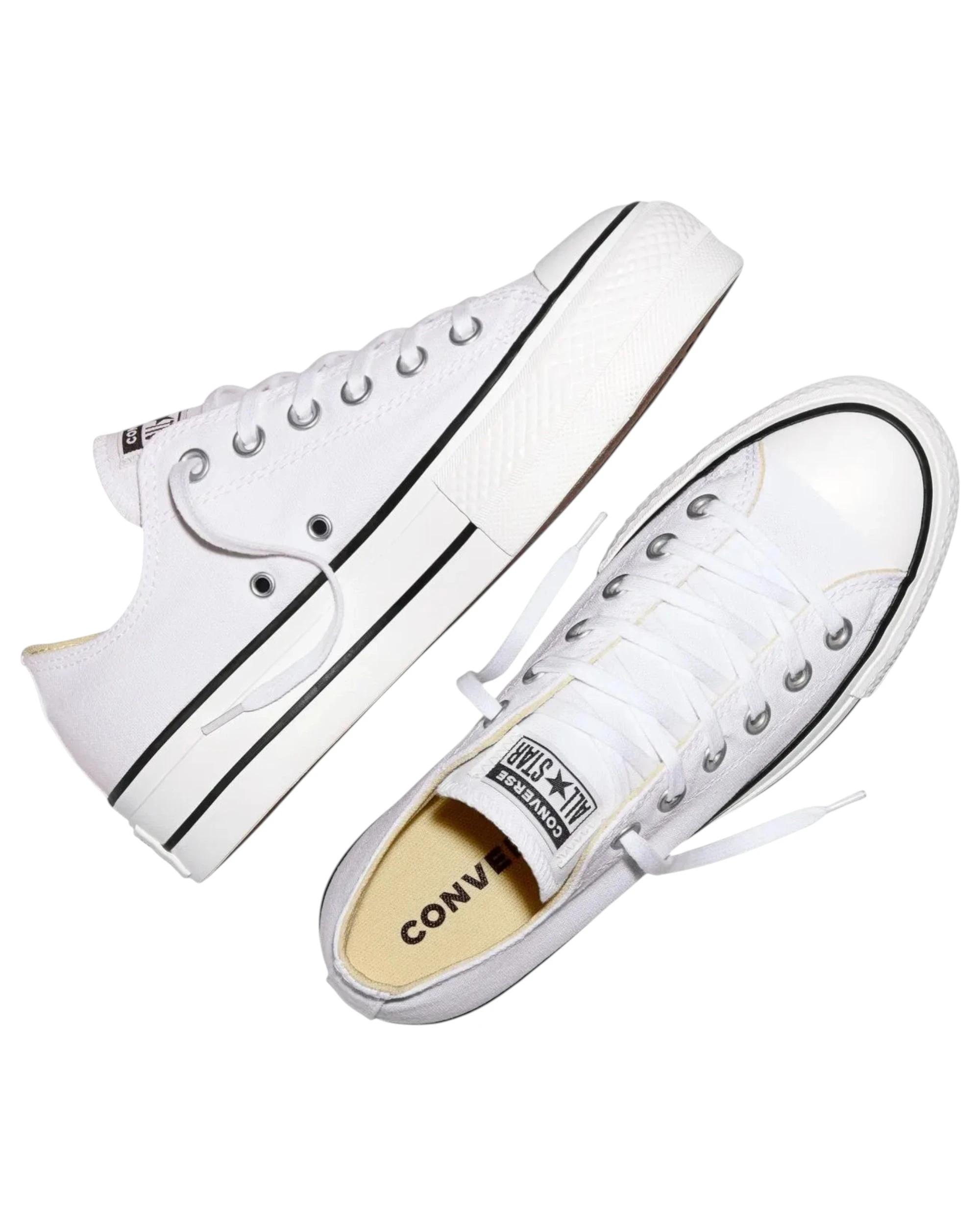 2 Converse Unisex Chuck Taylor All Star Canvas Lift Low Top Sneaker WHITE, 2 of 7