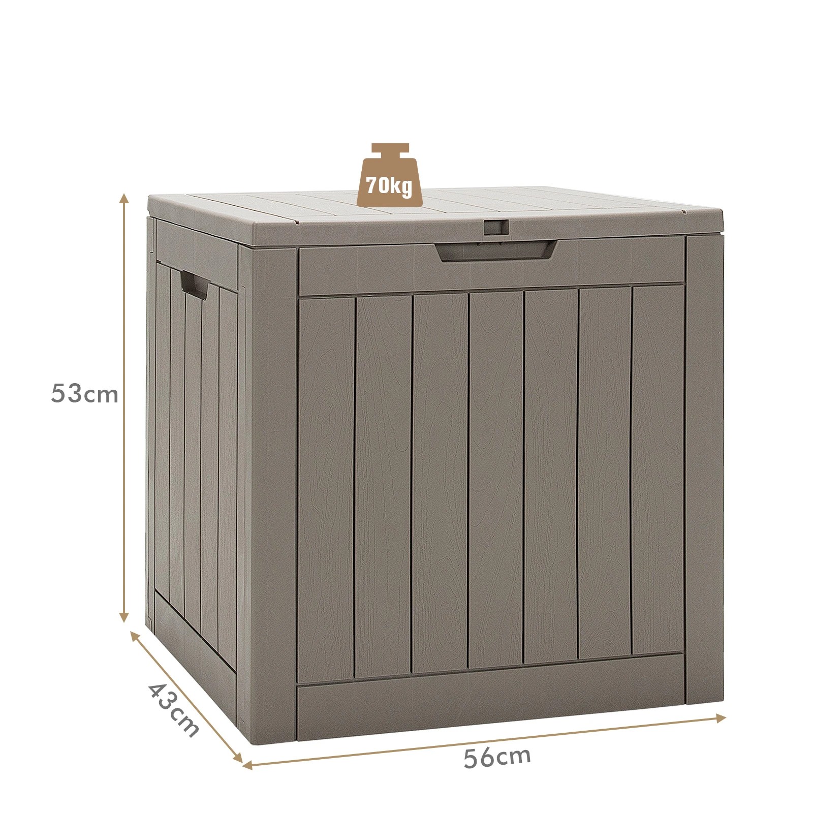 2 Costway 118L Outdoor Storage Box Plastic Deck Box, 2 of 3